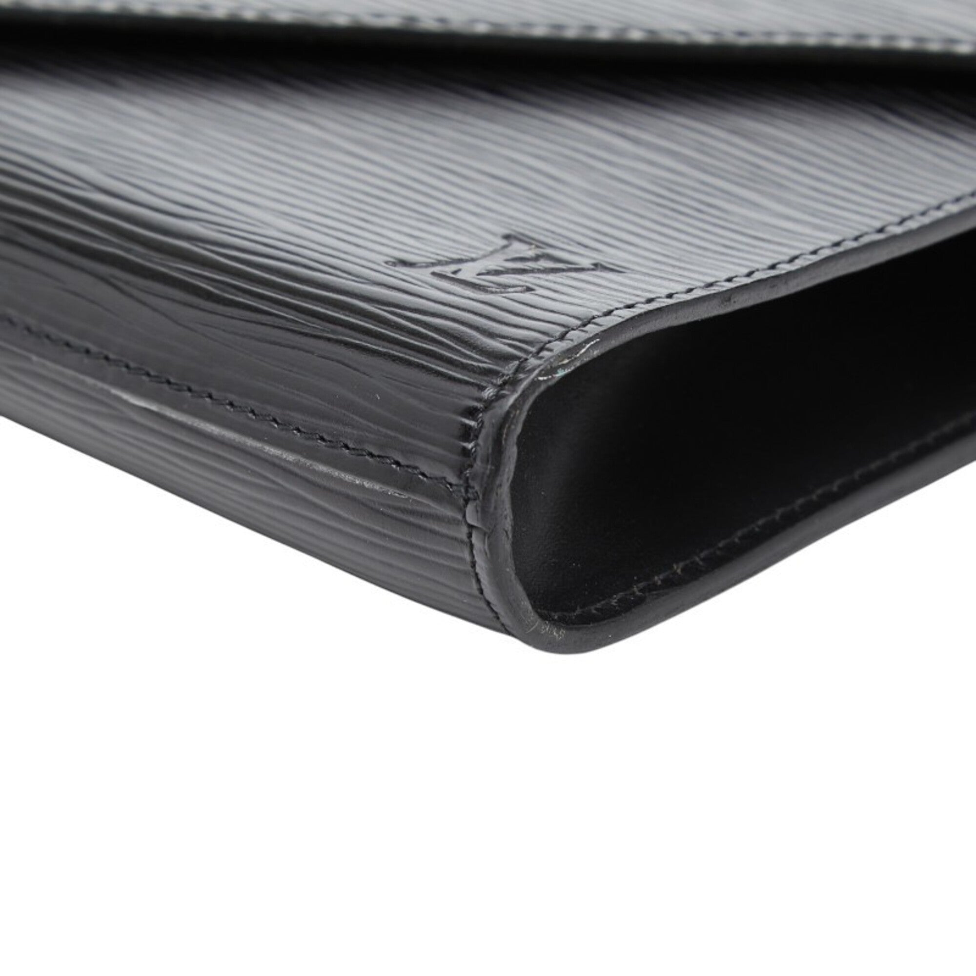 Louis Vuitton Black Noir Leather Clutch Bag (Pre-Owned)