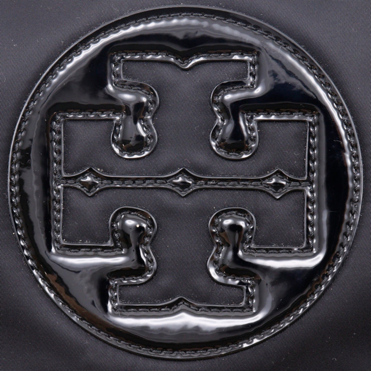 Tory Burch Black Nylon Patent Leather Tote Bag (Pre-Owned)