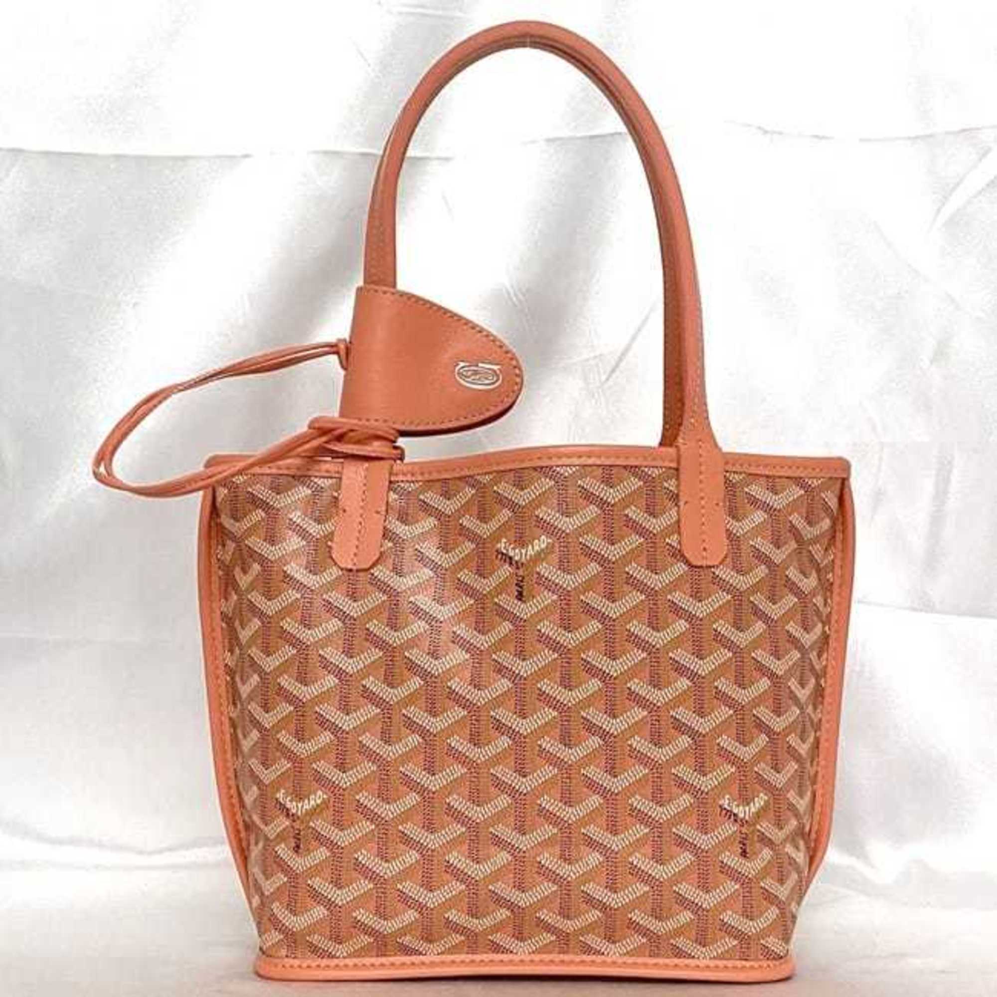 Goyard Salmon Pink Canvas Leather Tote Bag (Pre-Owned)