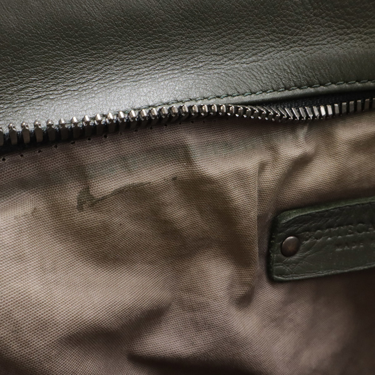 Bottega Veneta Intrecciato Khaki Leather Shoulder Bag (Pre-Owned)