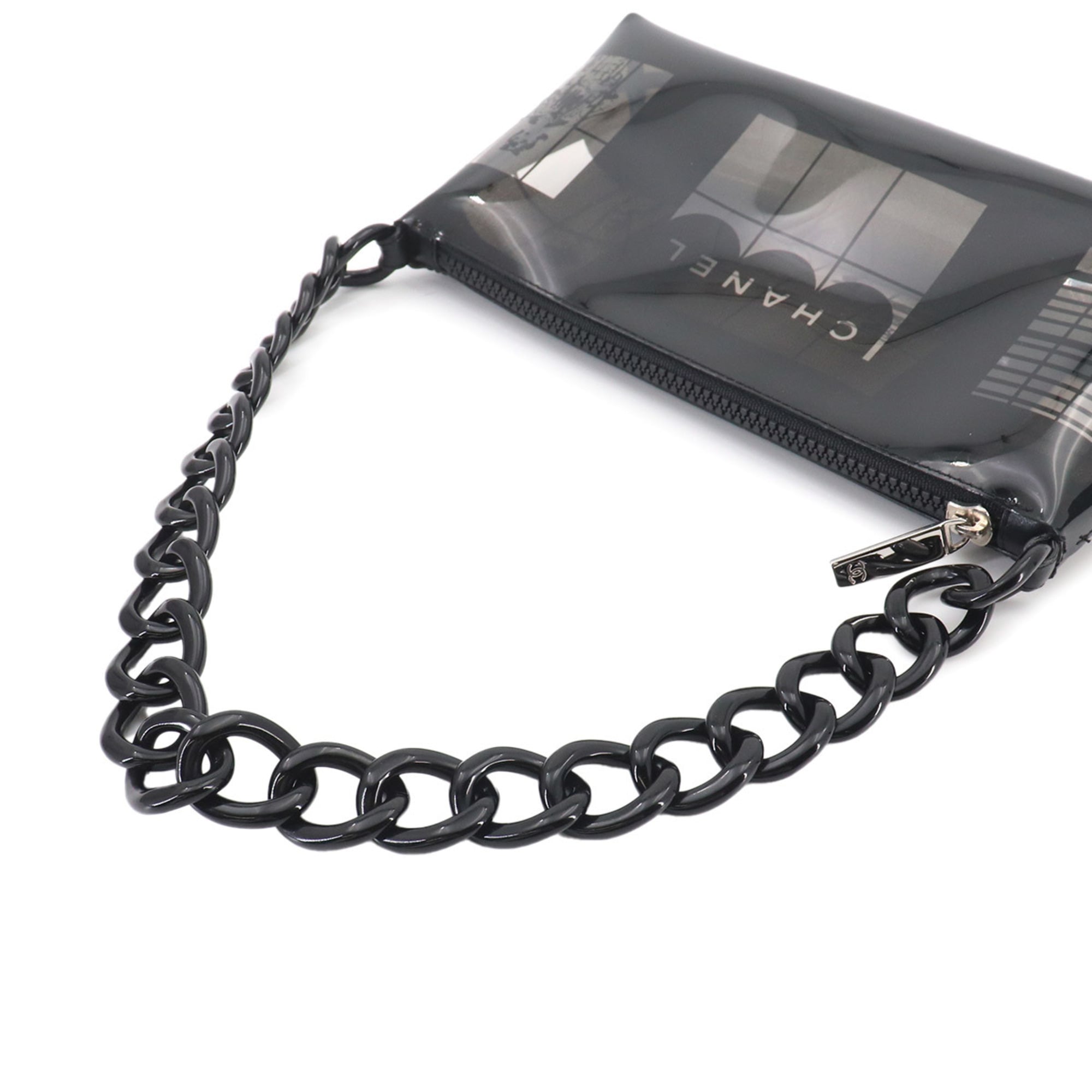 Chanel Black Clear Vinyl Shoulder Bag (Pre-Owned)