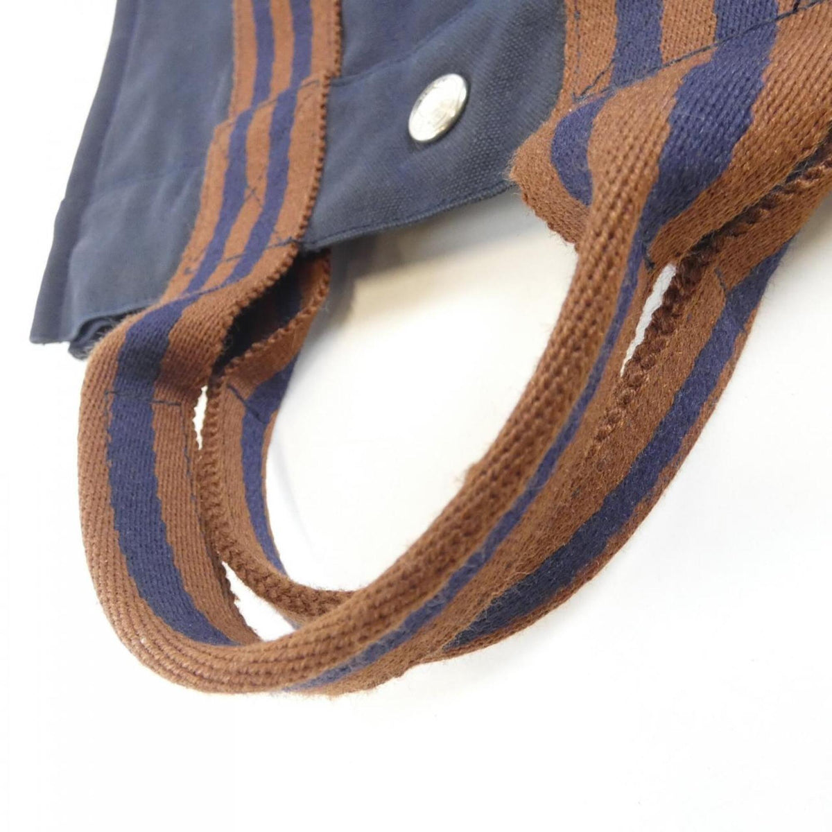 Hermes Brown Navy Canvas Handbag (Pre-Owned)