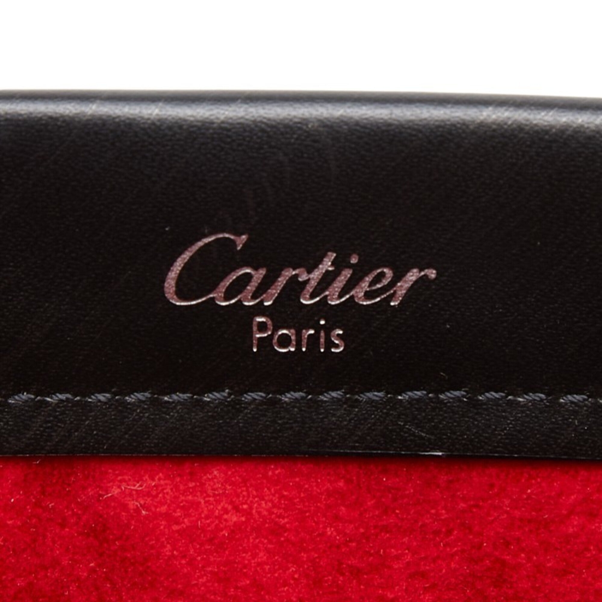 Cartier Trinity Black Leather Handbag Shoulder Bag (Pre-Owned)