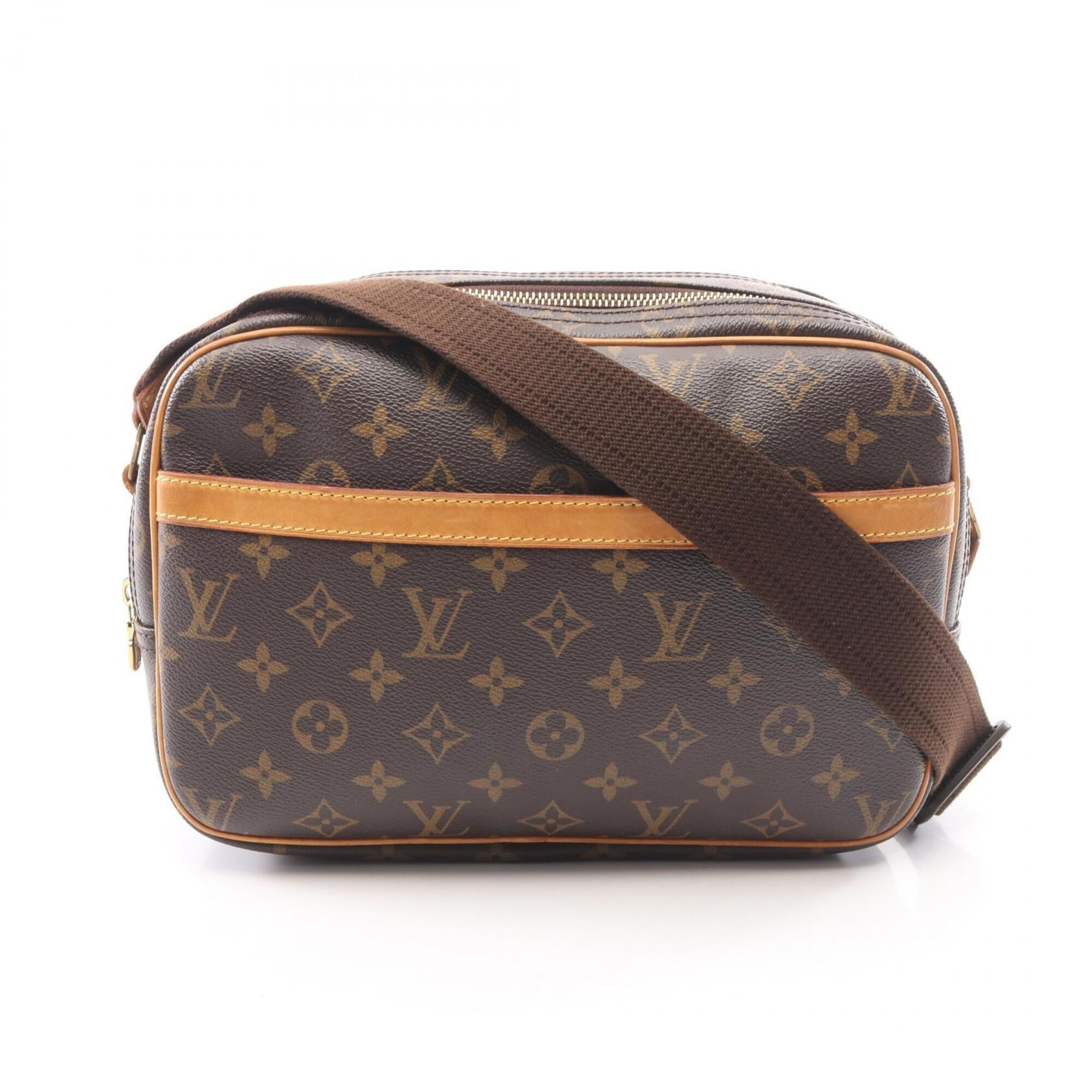 Louis Vuitton Brown Coated Canvas Leather Handbag Shoulder Bag (Pre-Owned)