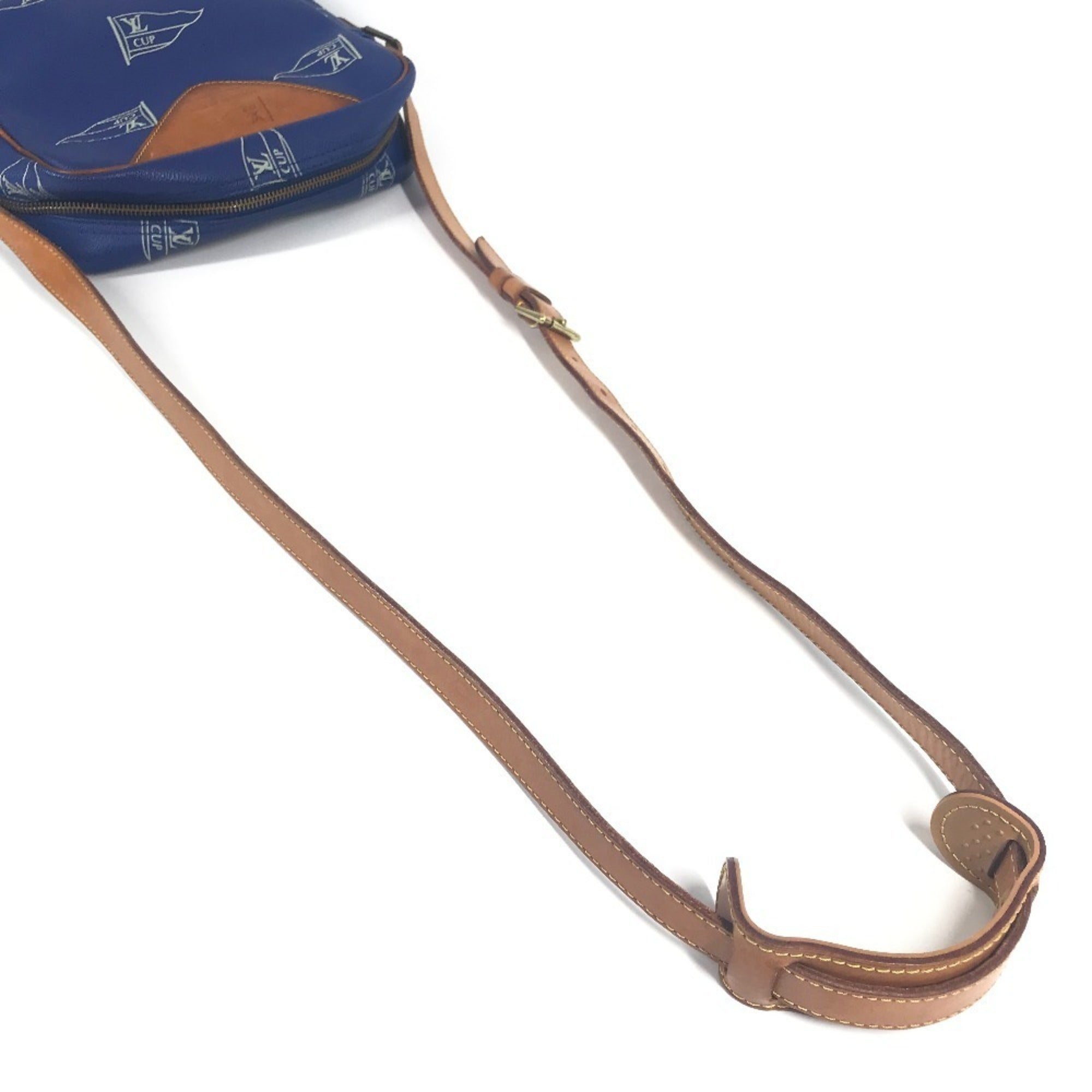 Louis Vuitton Louis Vuitton Cup Blue Leather Pochette Shoulder Bag (Pre-Owned)