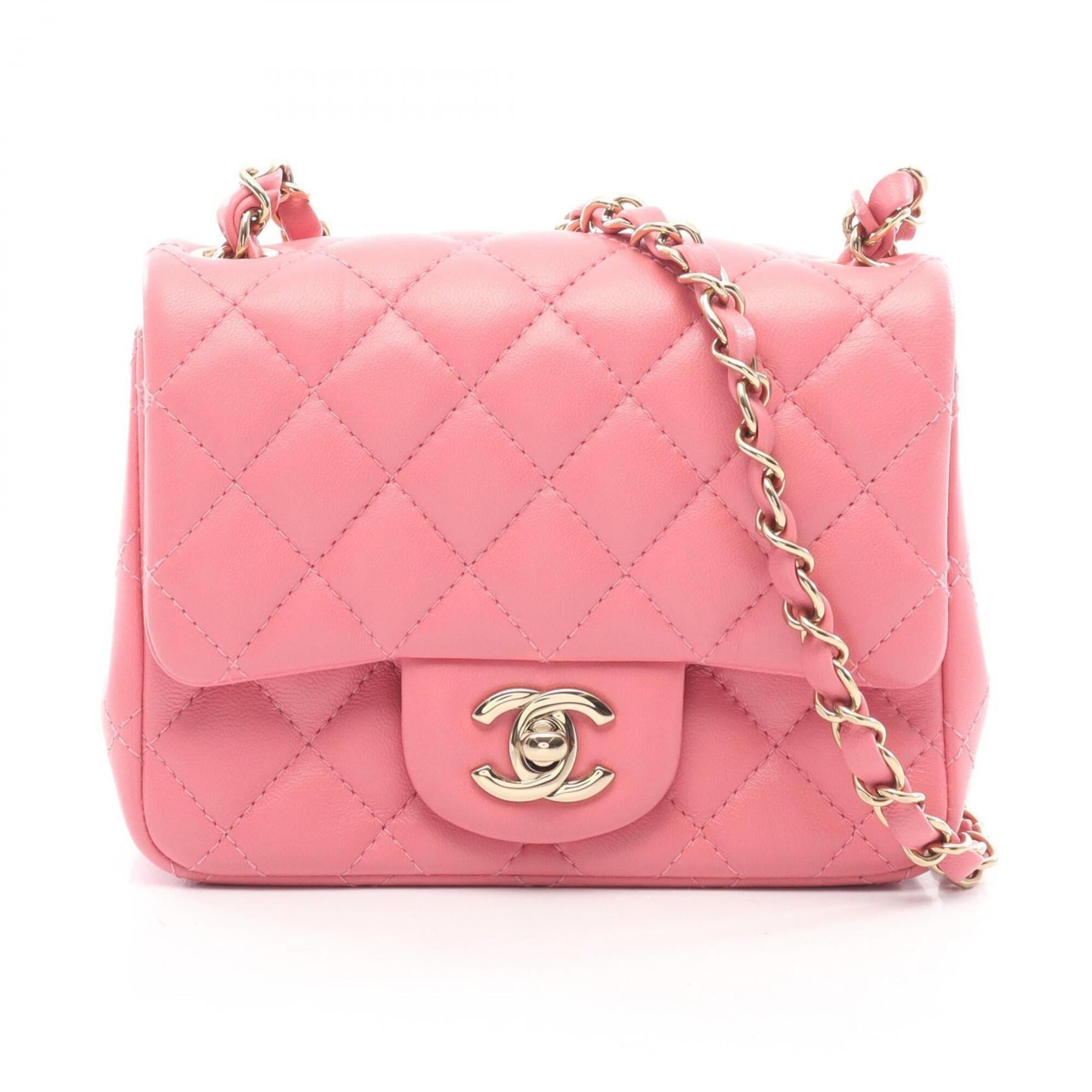 Chanel Pink Leather Handbag Shoulder Bag (Pre-Owned)