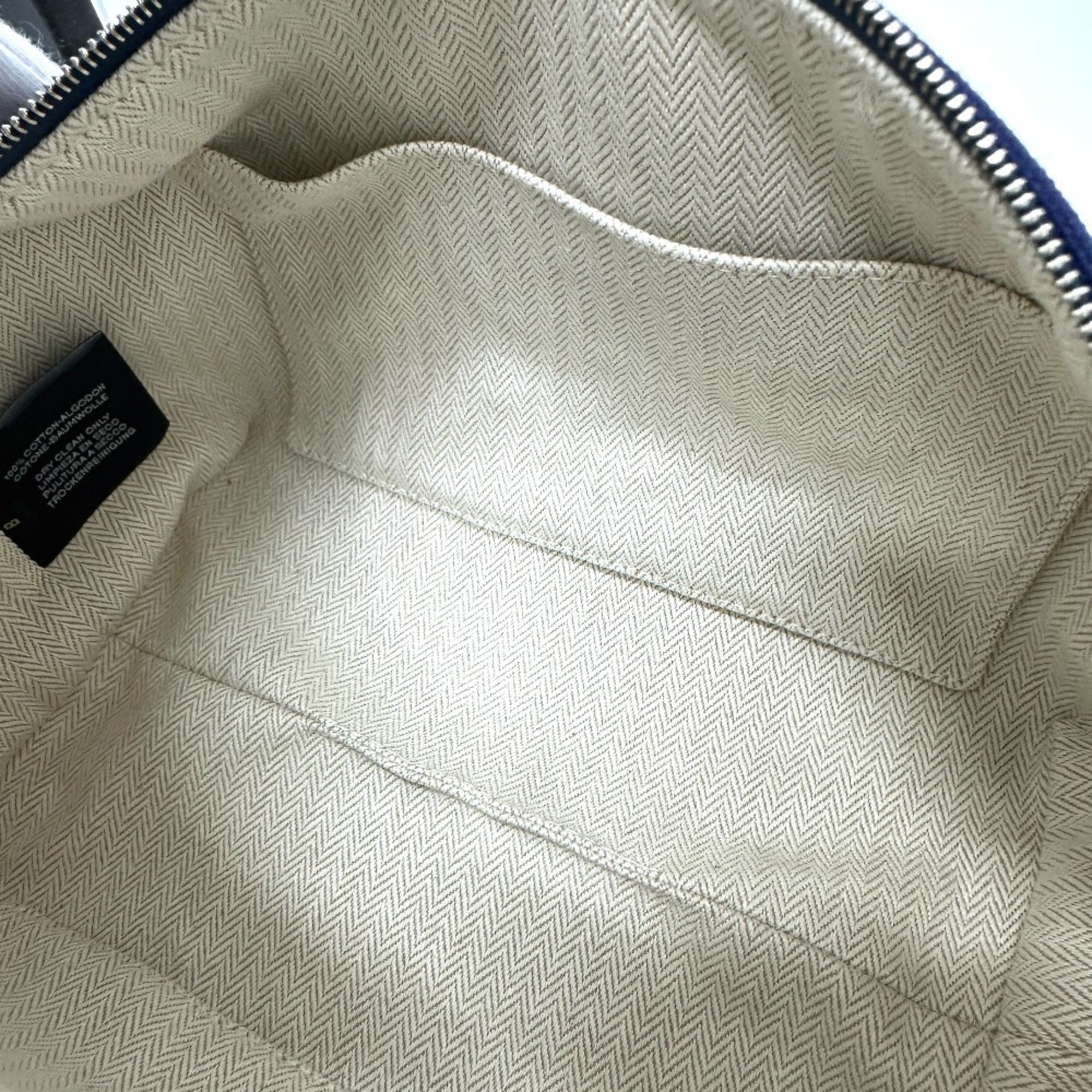 Hermes Black Blue Cotton Handbag (Pre-Owned)