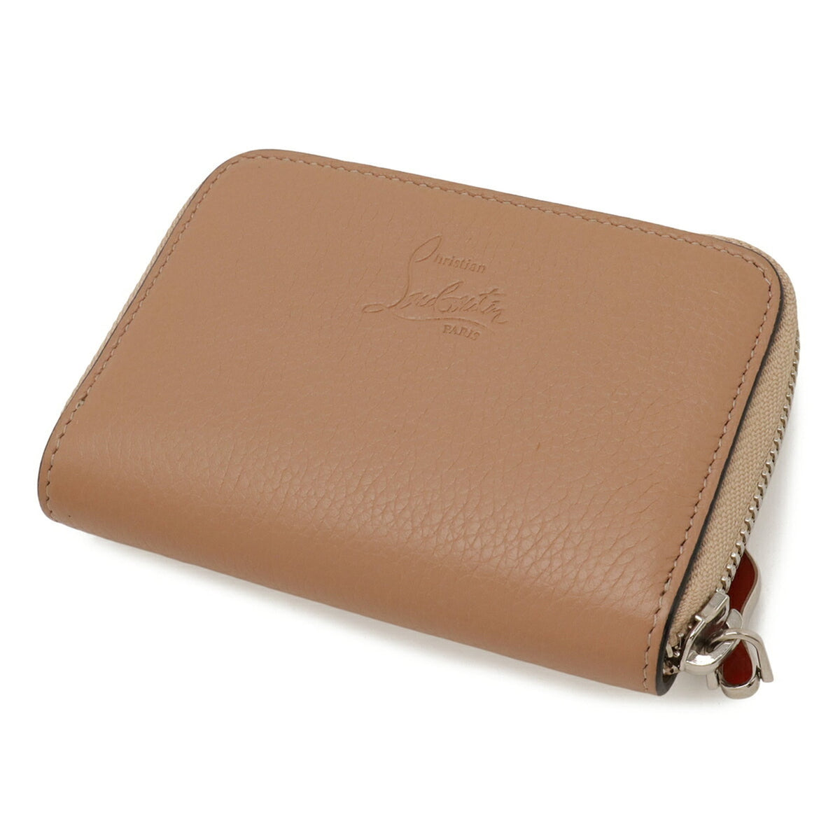 Christian Louboutin Nude Beige Pink Leather Coin Purse/Coin Case (Pre-Owned)