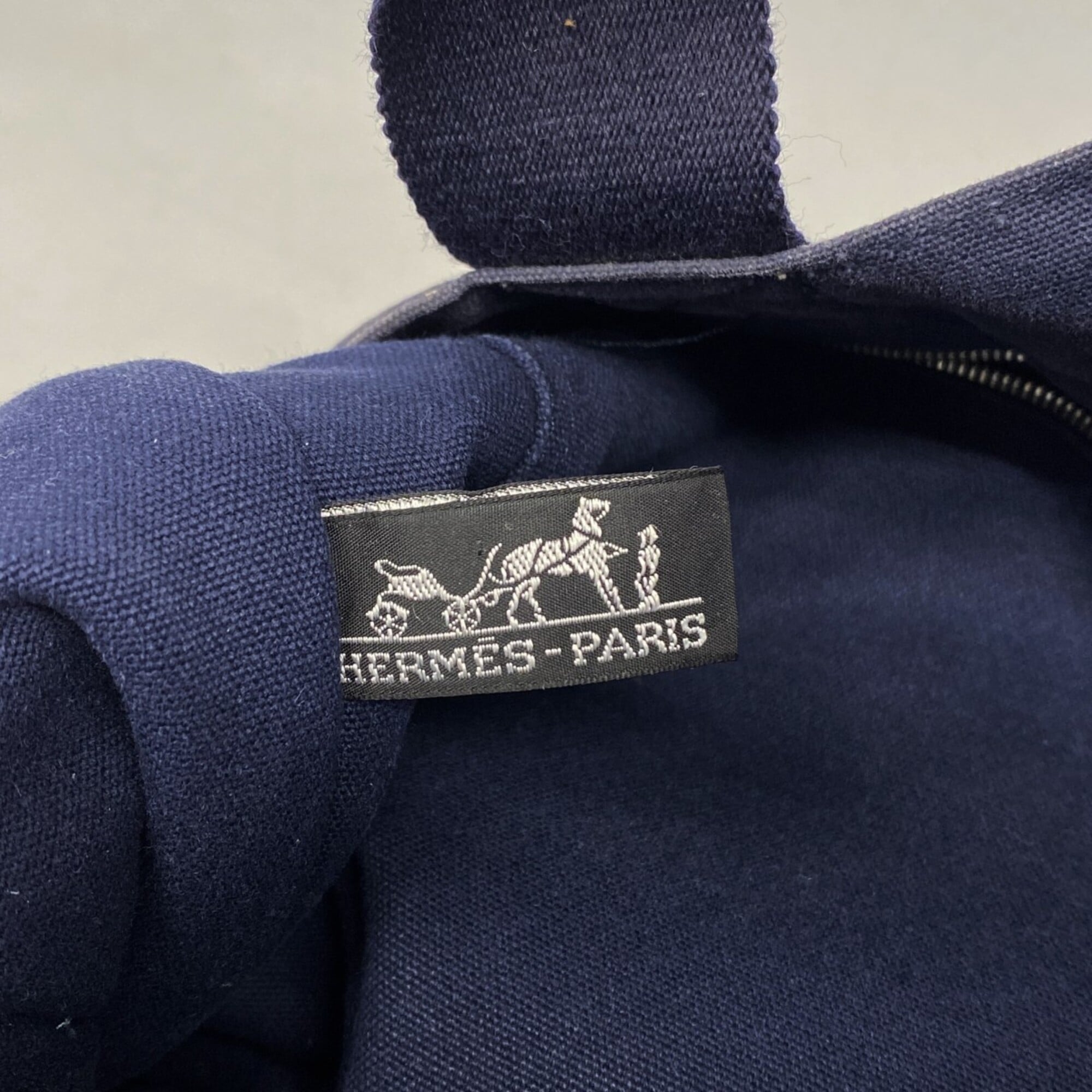 Hermes Navy Canvas Tote Bag (Pre-Owned)