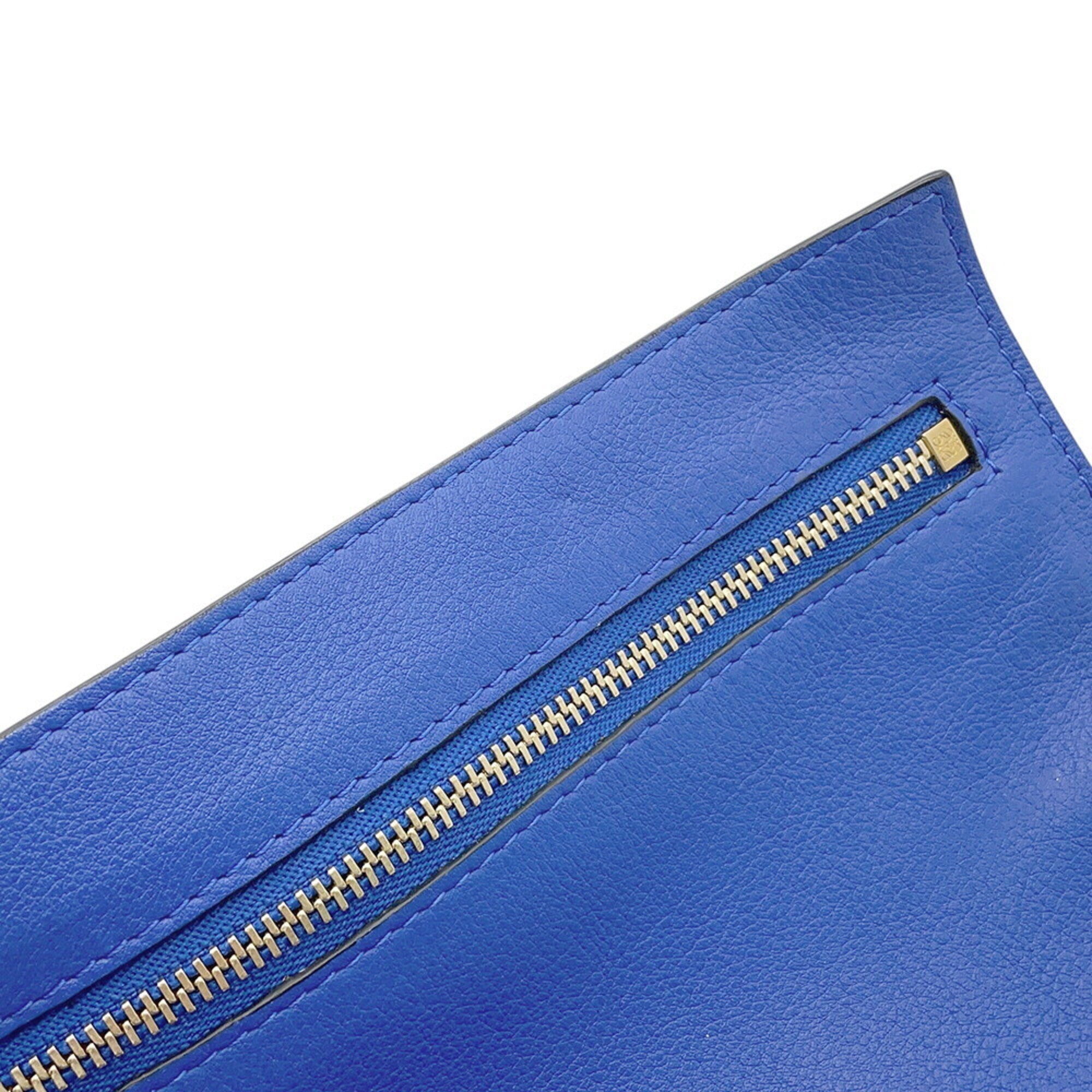 Loewe Blue Leather Handbag Shoulder Bag (Pre-Owned)
