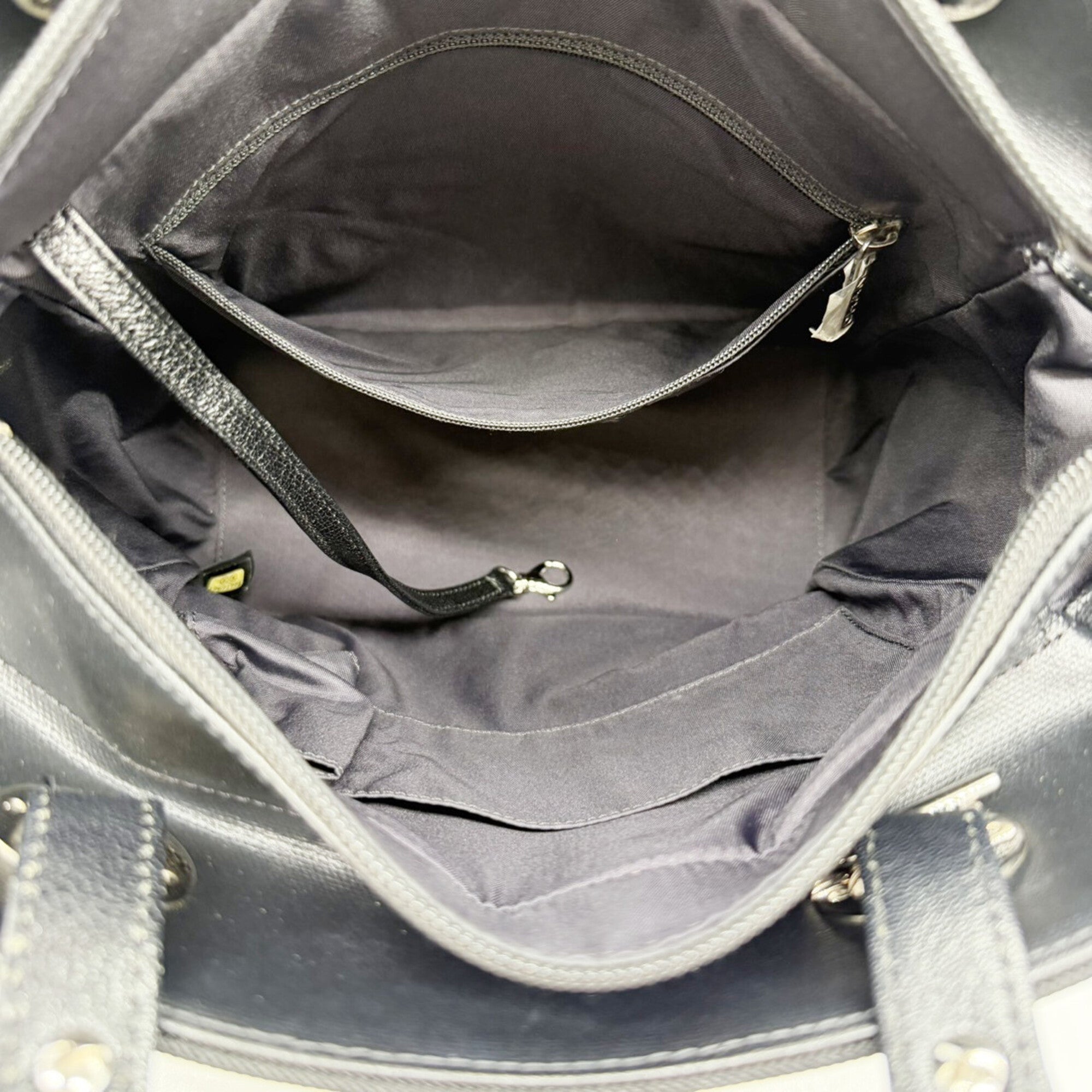 Chanel Black Coated Canvas Leather Tote Bag (Pre-Owned)