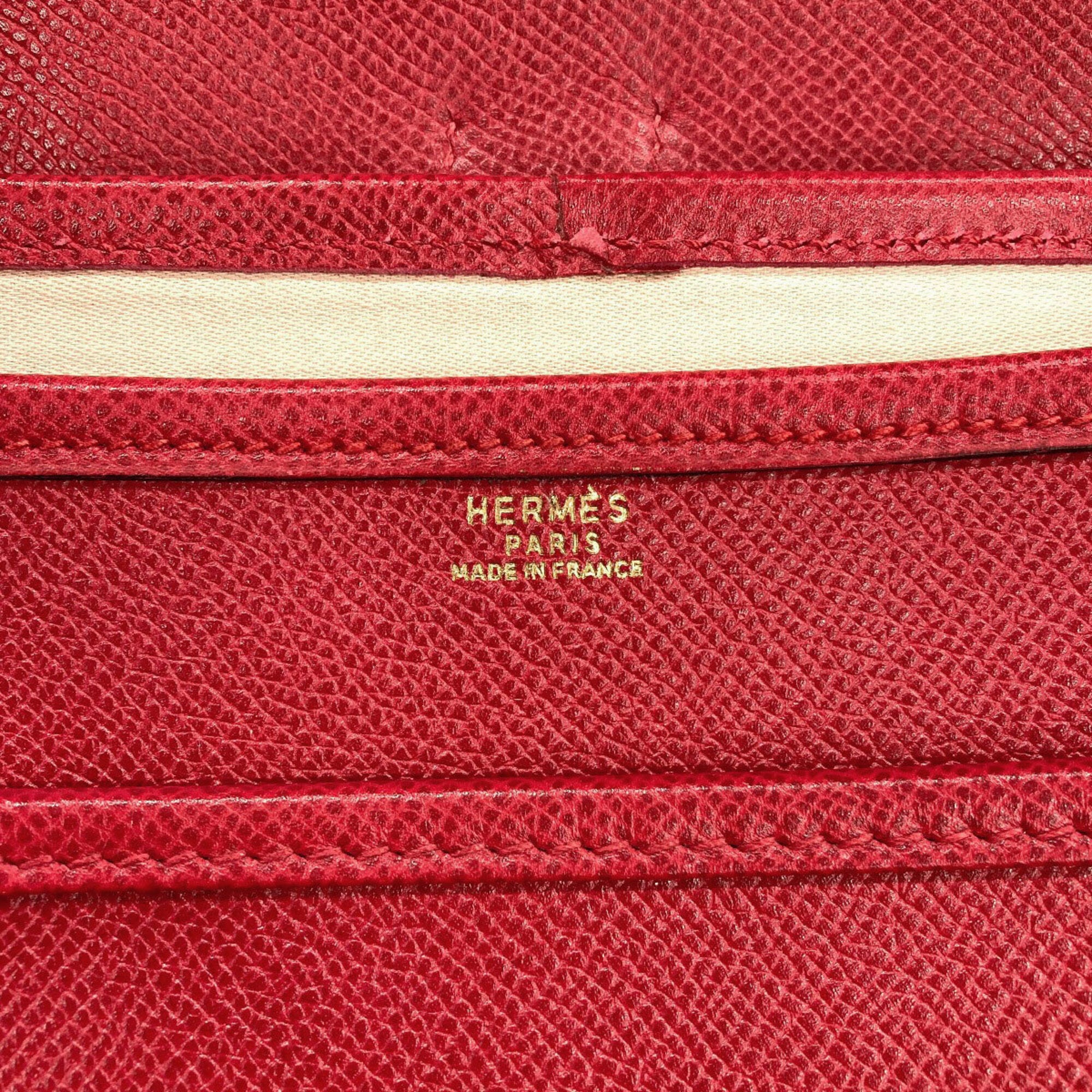 Hermes Red Color Courchevel Leather Shoulder Bag (Pre-Owned)
