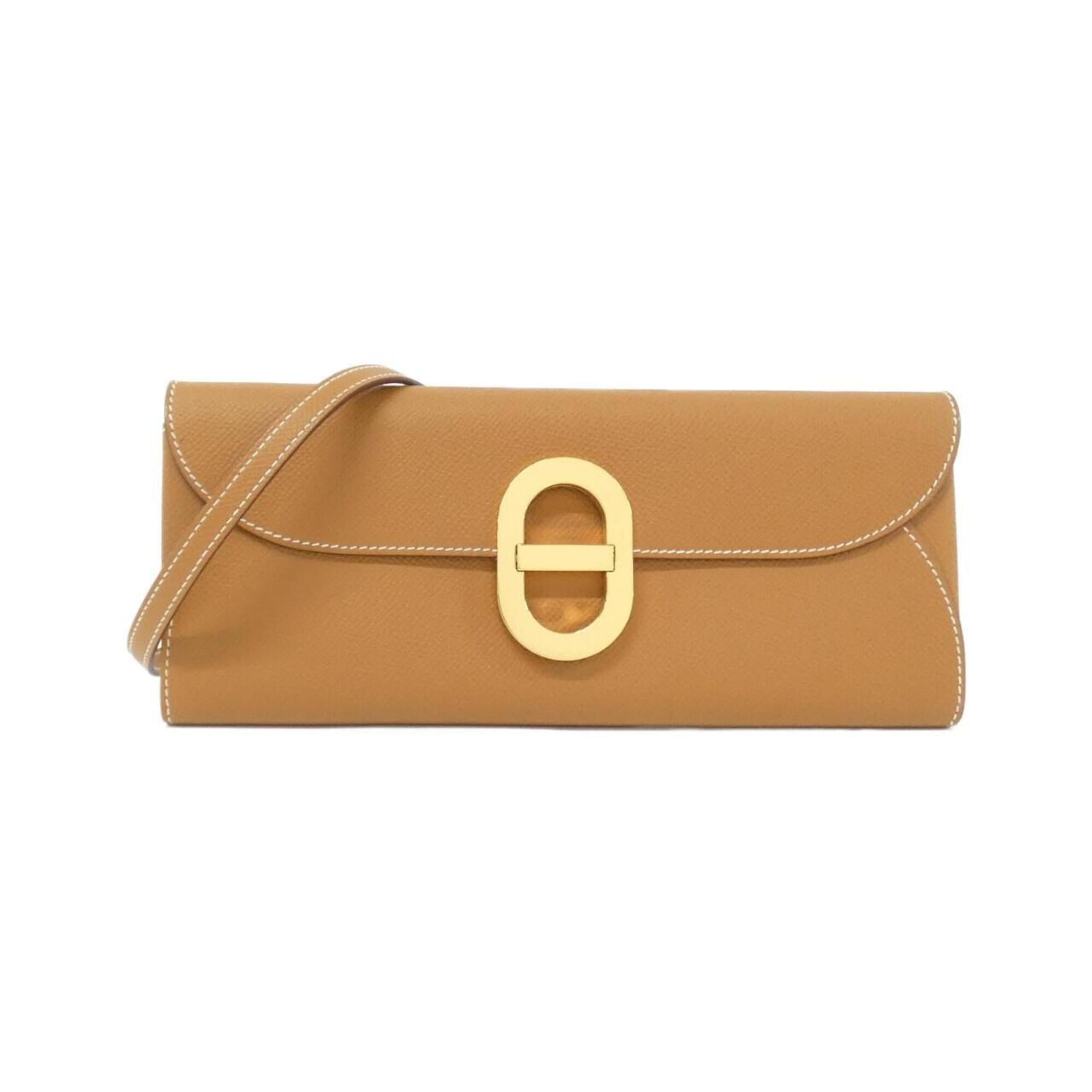 Hermes Gold Epsom Leather Chain/Shoulder Wallet (Pre-Owned)