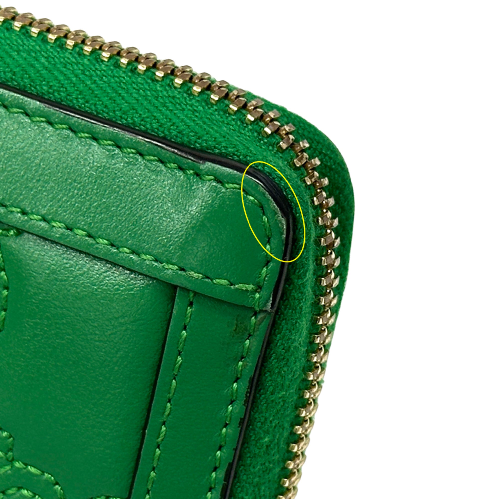 Gucci Green Leather Long Wallet (Bi-Fold) (Pre-Owned)