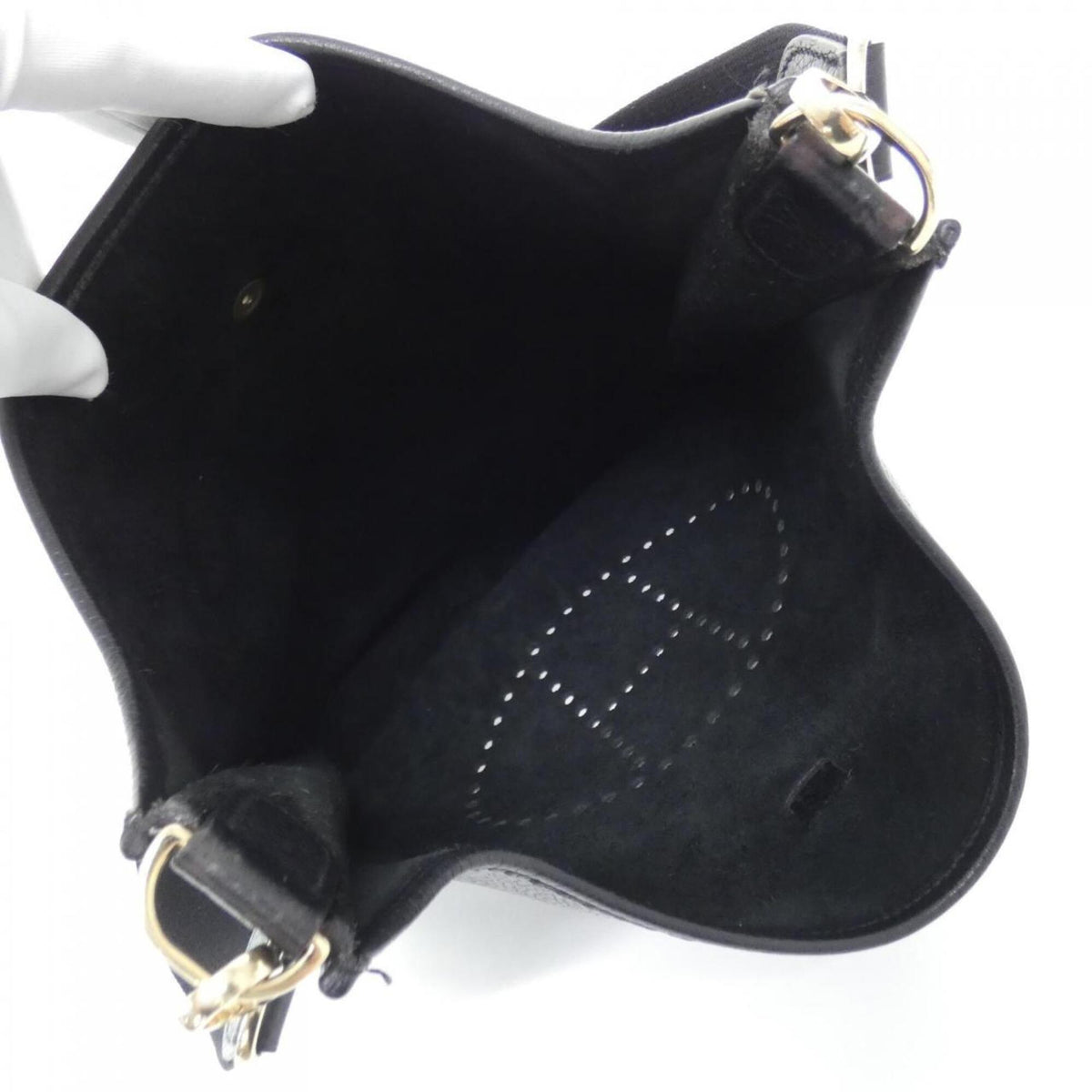 Hermes Black Taurillon Clemence Leather Shoulder Bag (Pre-Owned)