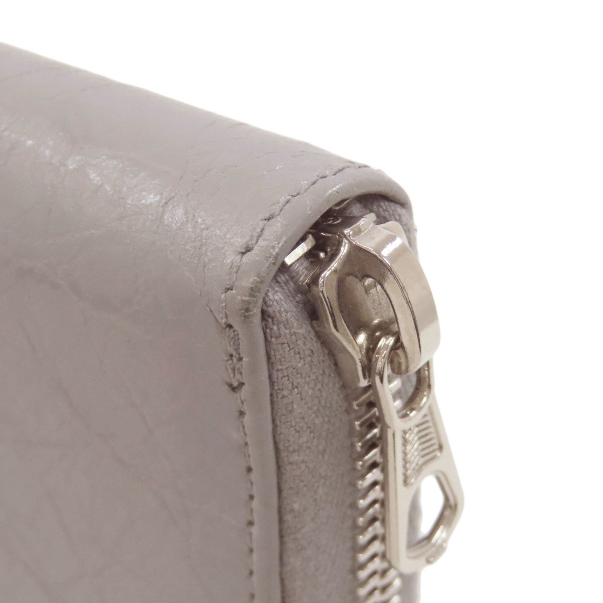 Balenciaga Gray Leather Long Wallet (Bi-Fold) (Pre-Owned)