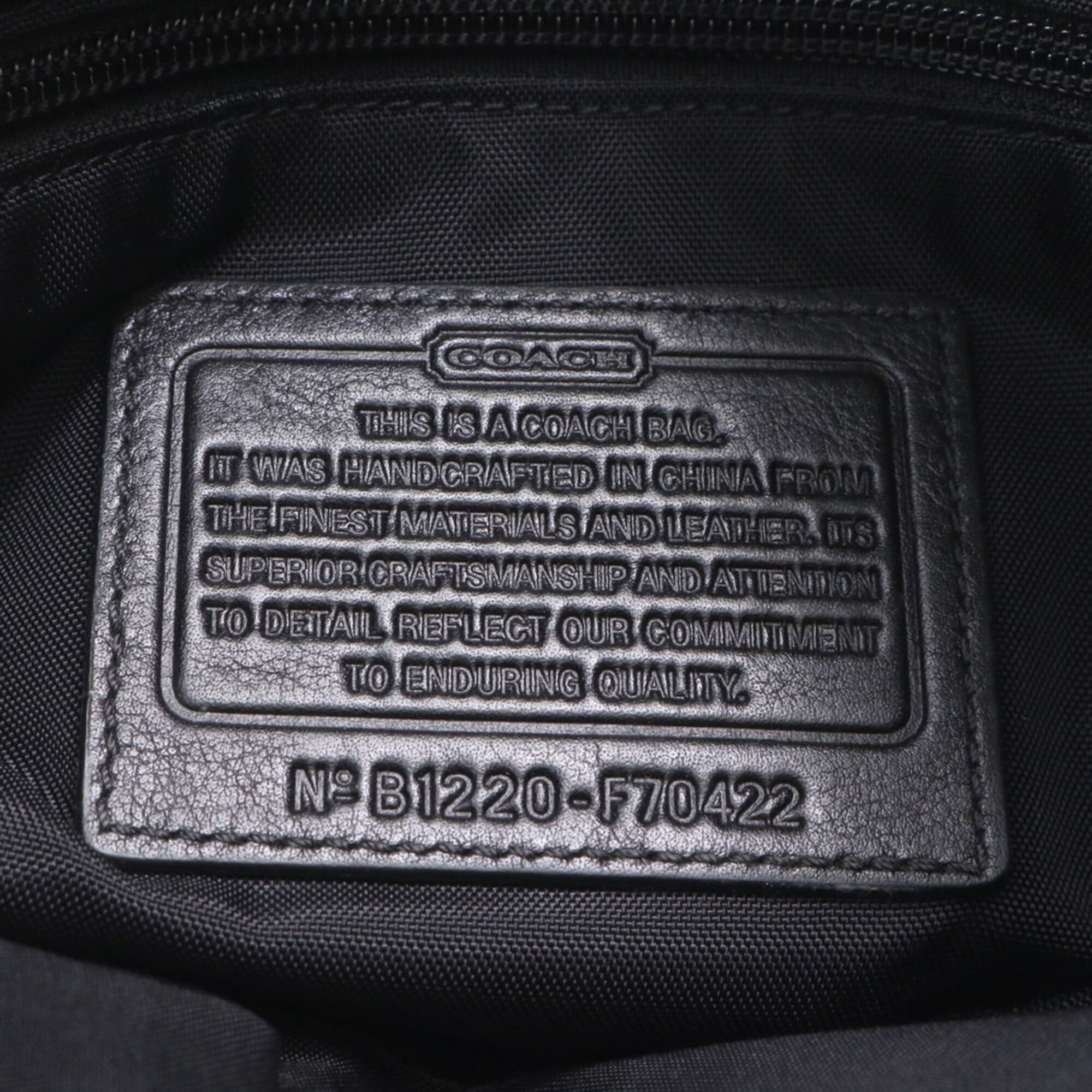 Coach Black Navy Leather Nylon Messenger Bag Shoulder Bag (Pre-Owned)