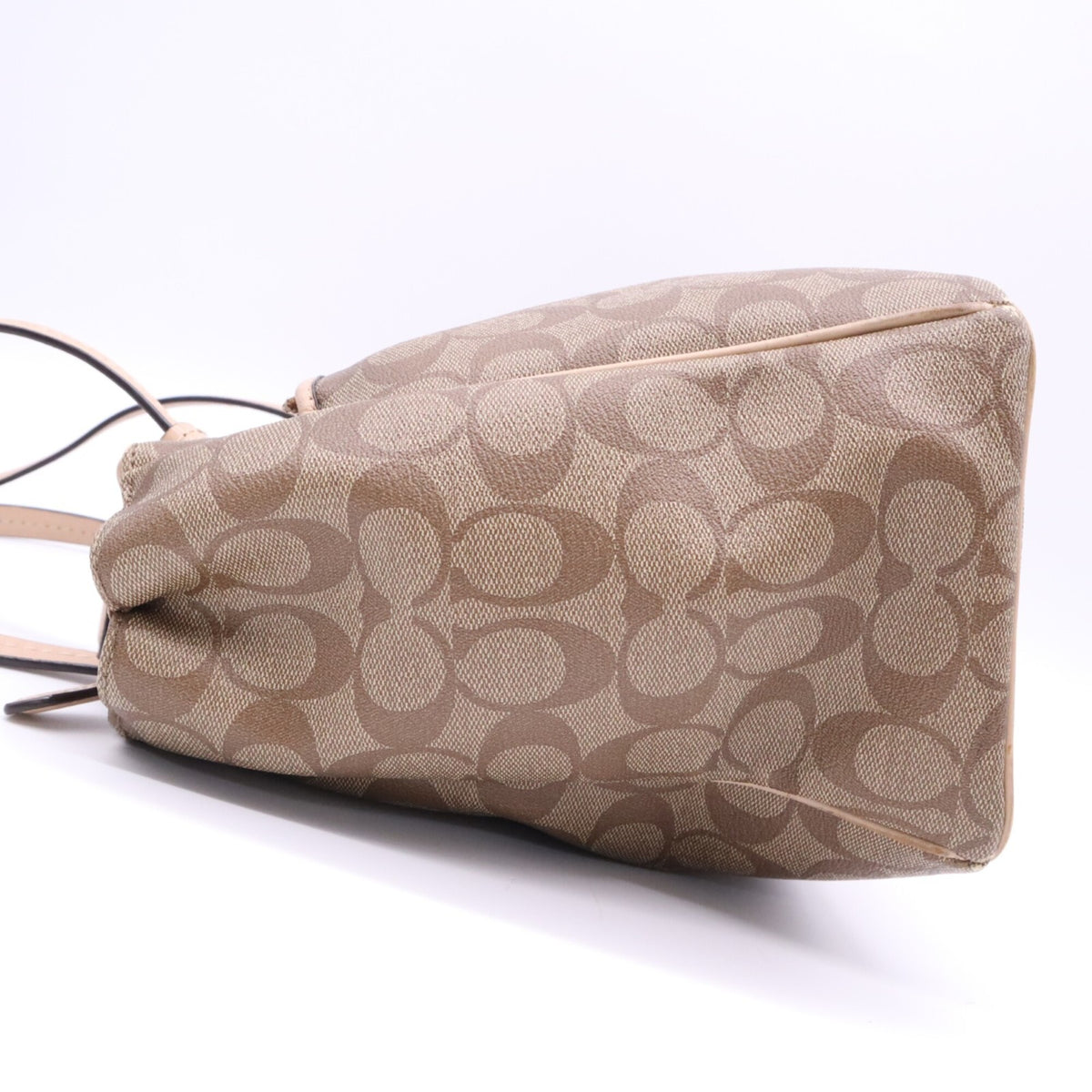 Coach Beige Brown Pink Canvas Handbag Tote Bag (Pre-Owned)