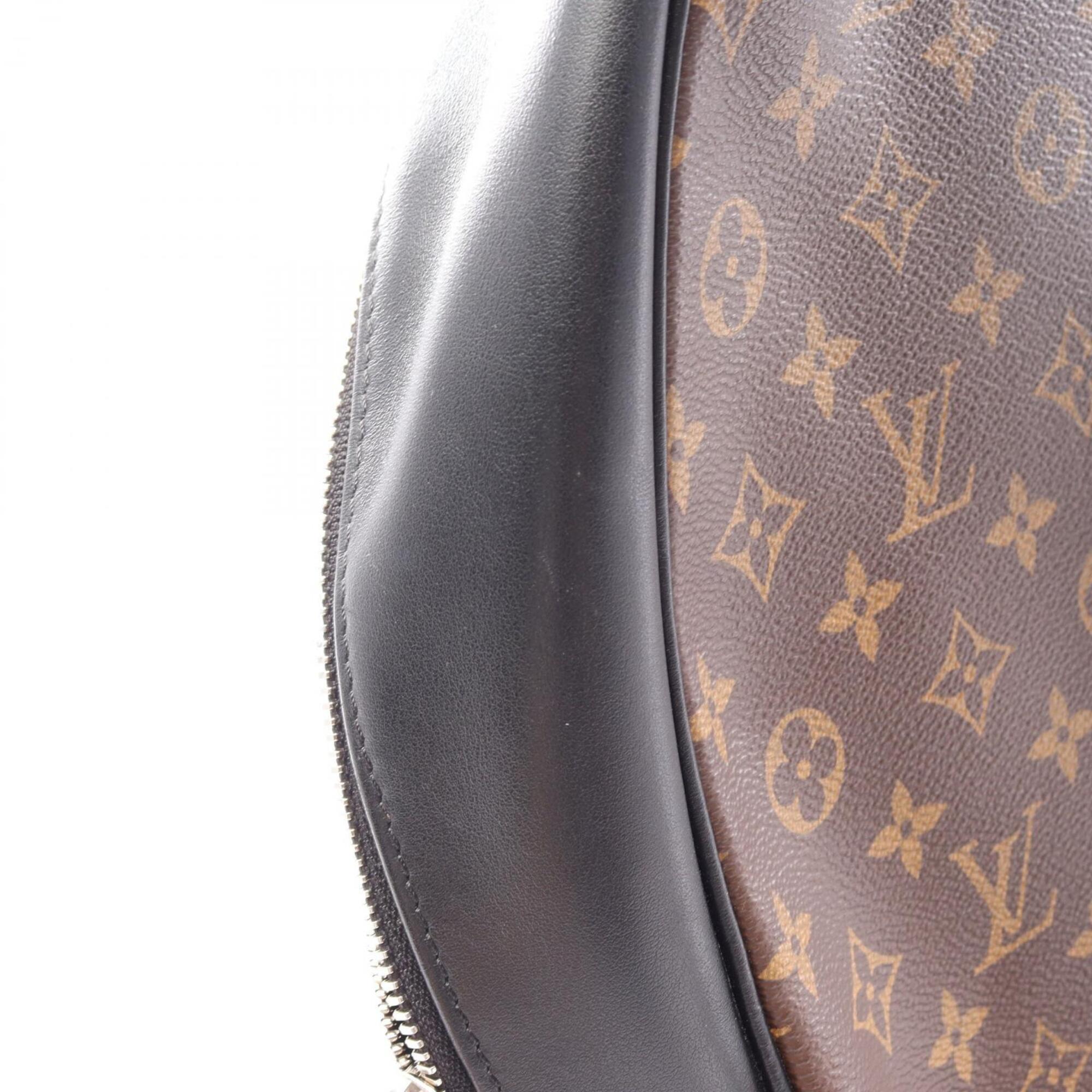 Louis Vuitton Black Brown Coated Canvas Leather Backpack Handbag (Pre-Owned)