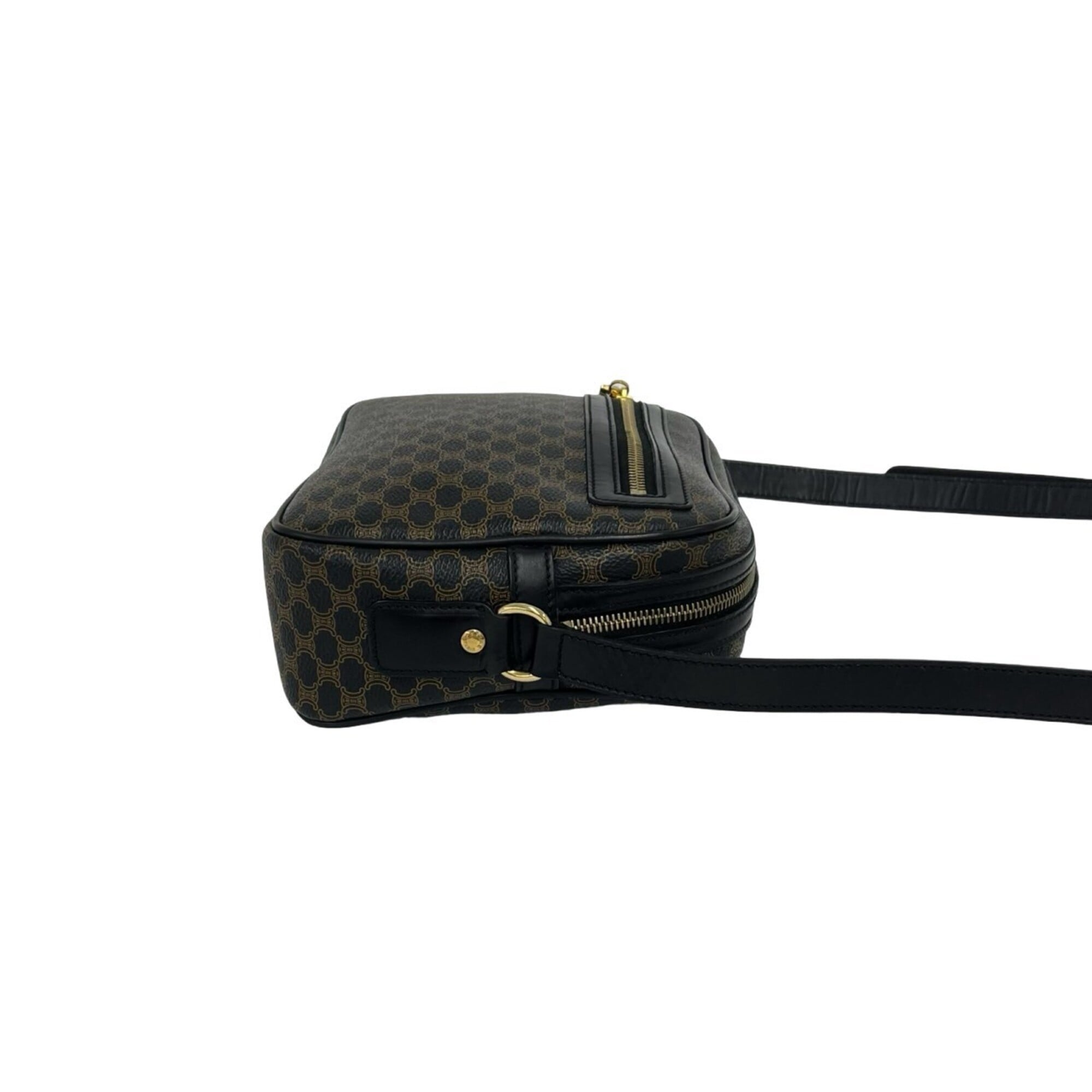 Celine Black Brown Leather Pvc Shoulder Bag (Pre-Owned)