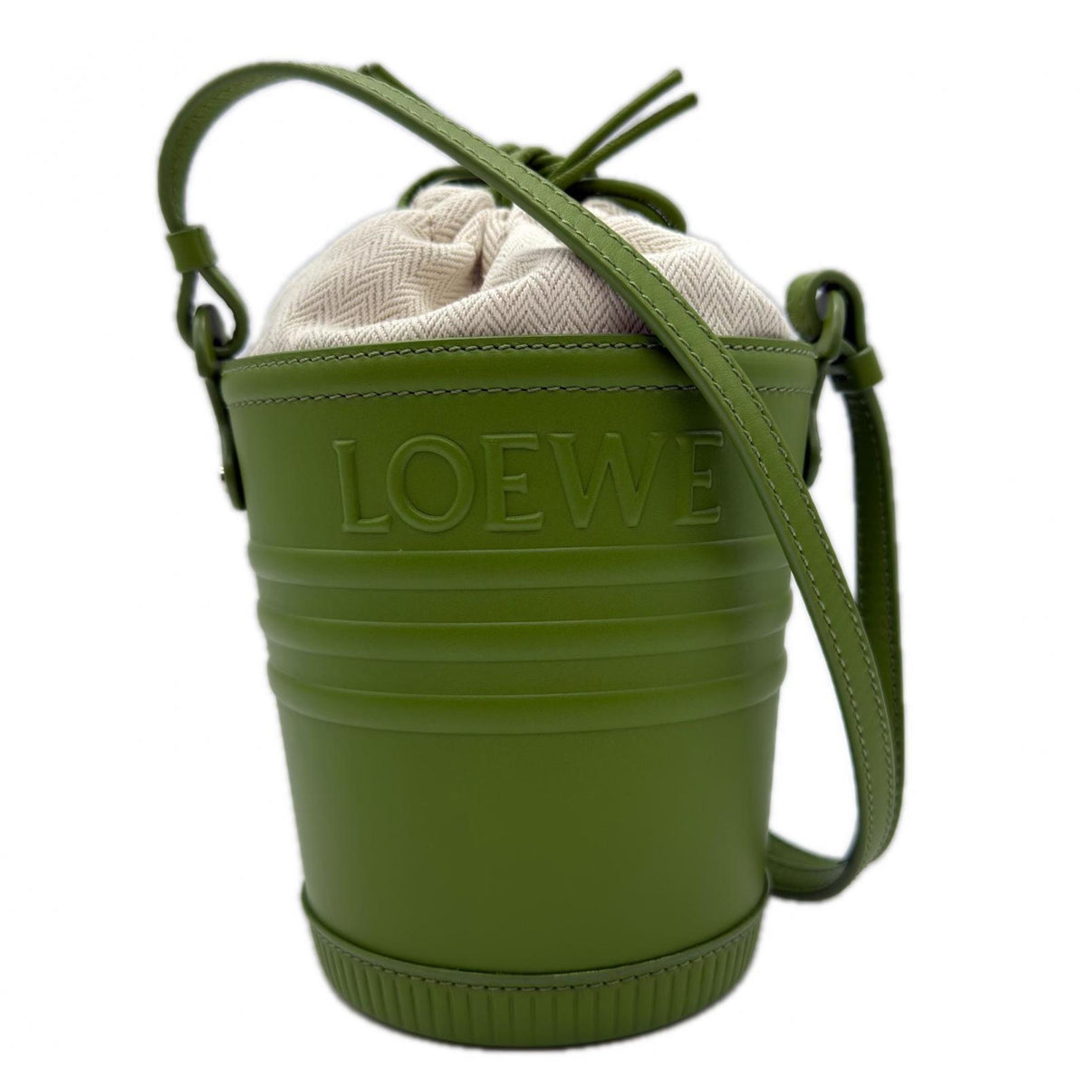 Loewe Green Canvas Leather Shoulder Bag (Pre-Owned)