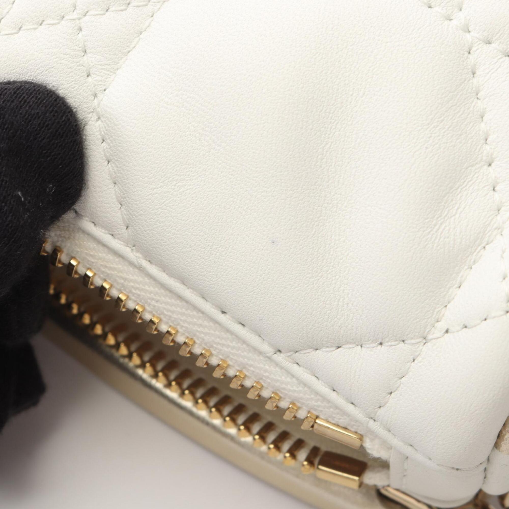 Christian Dior White Leather Handbag Shoulder Bag (Pre-Owned)
