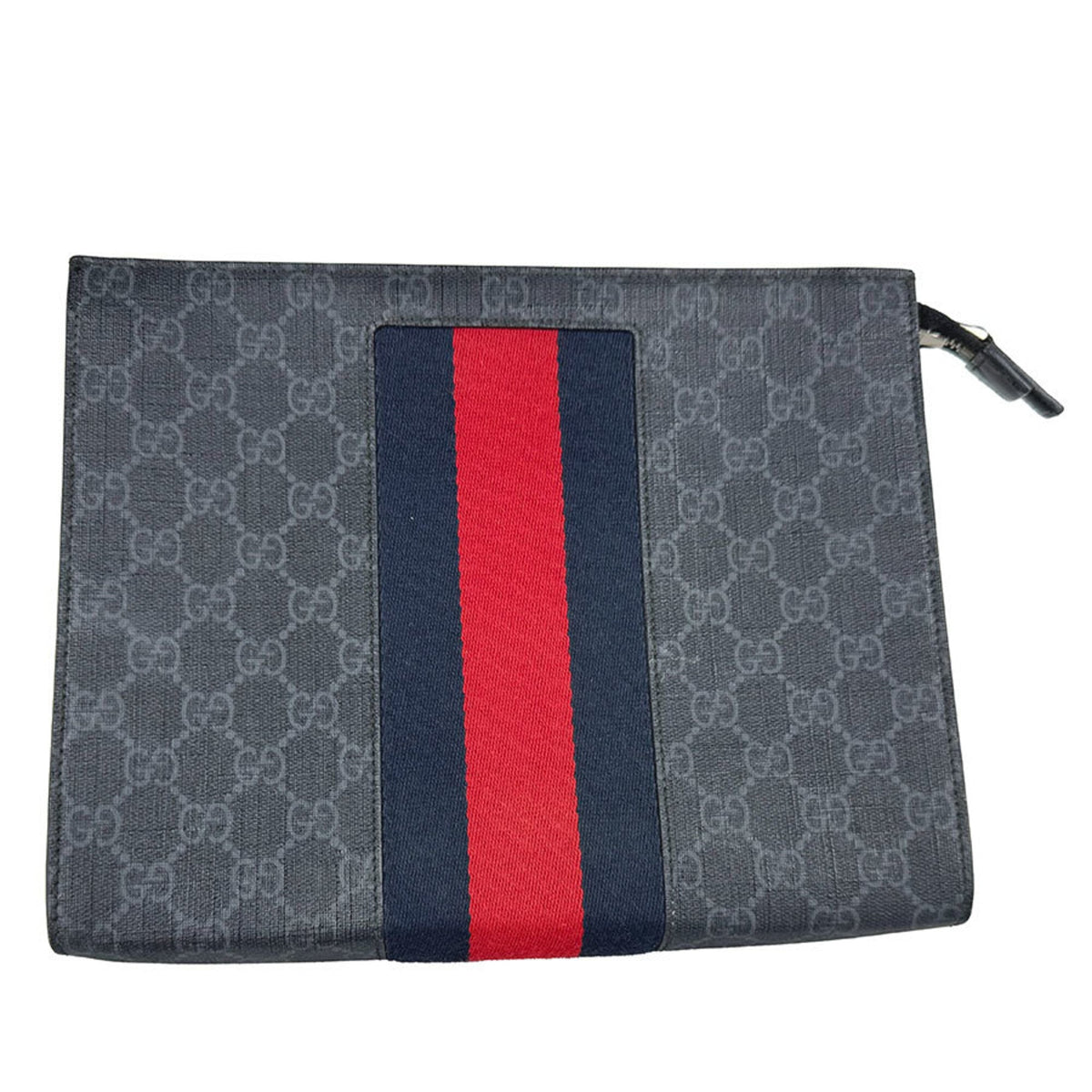 Gucci Navy Gg Supreme Clutch Bag (Pre-Owned)
