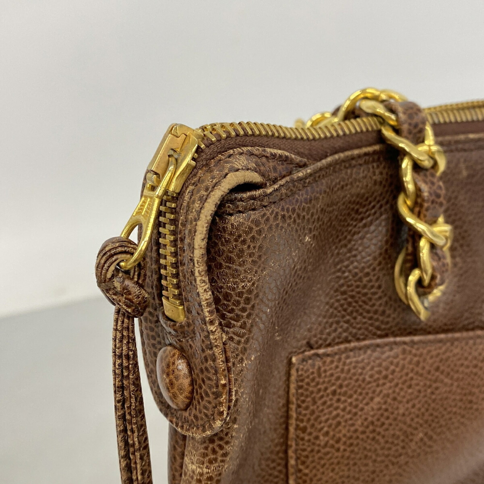 Chanel Brown Grained Calfskin Tote Bag (Pre-Owned)