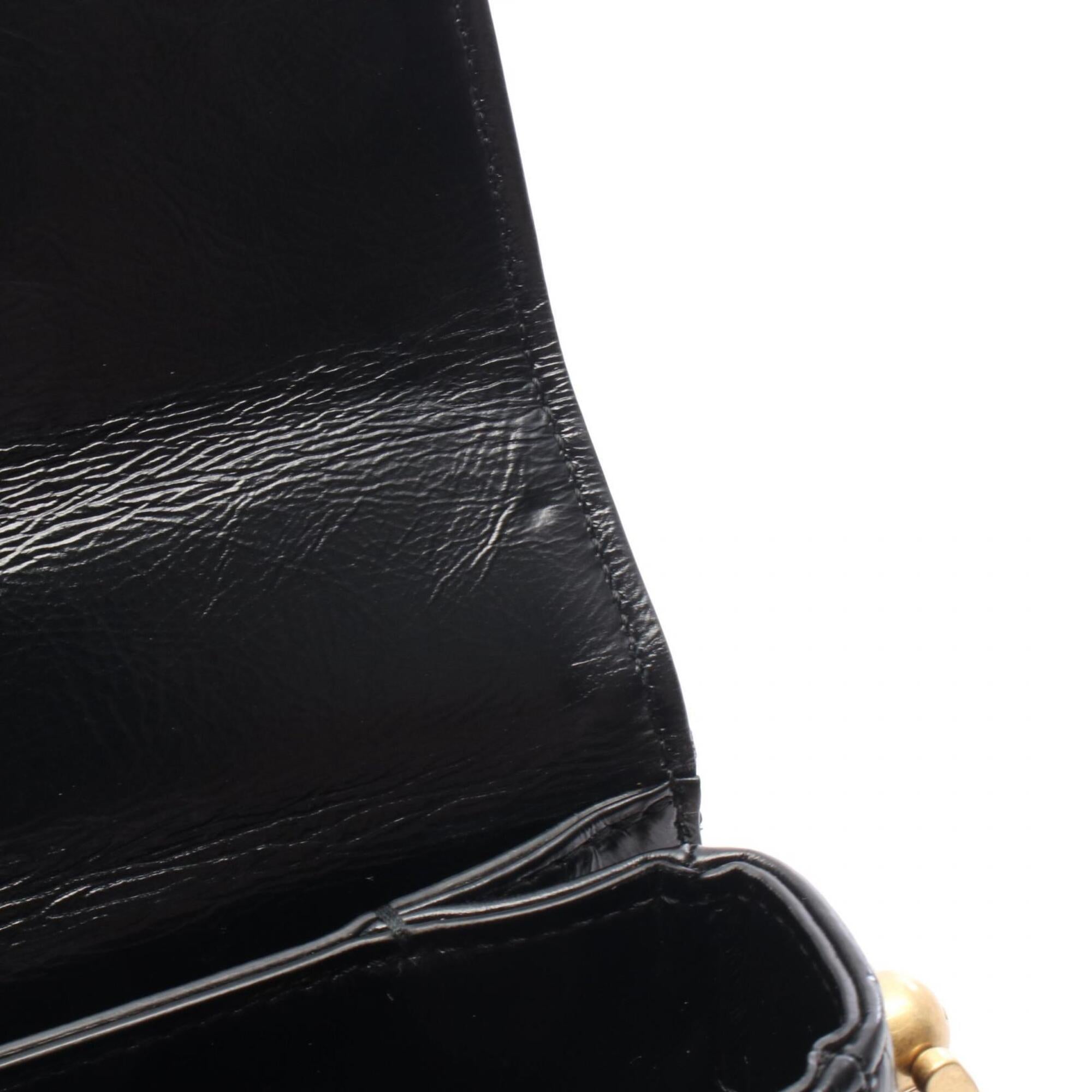 Chanel Black Leather Handbag Shoulder Bag (Pre-Owned)