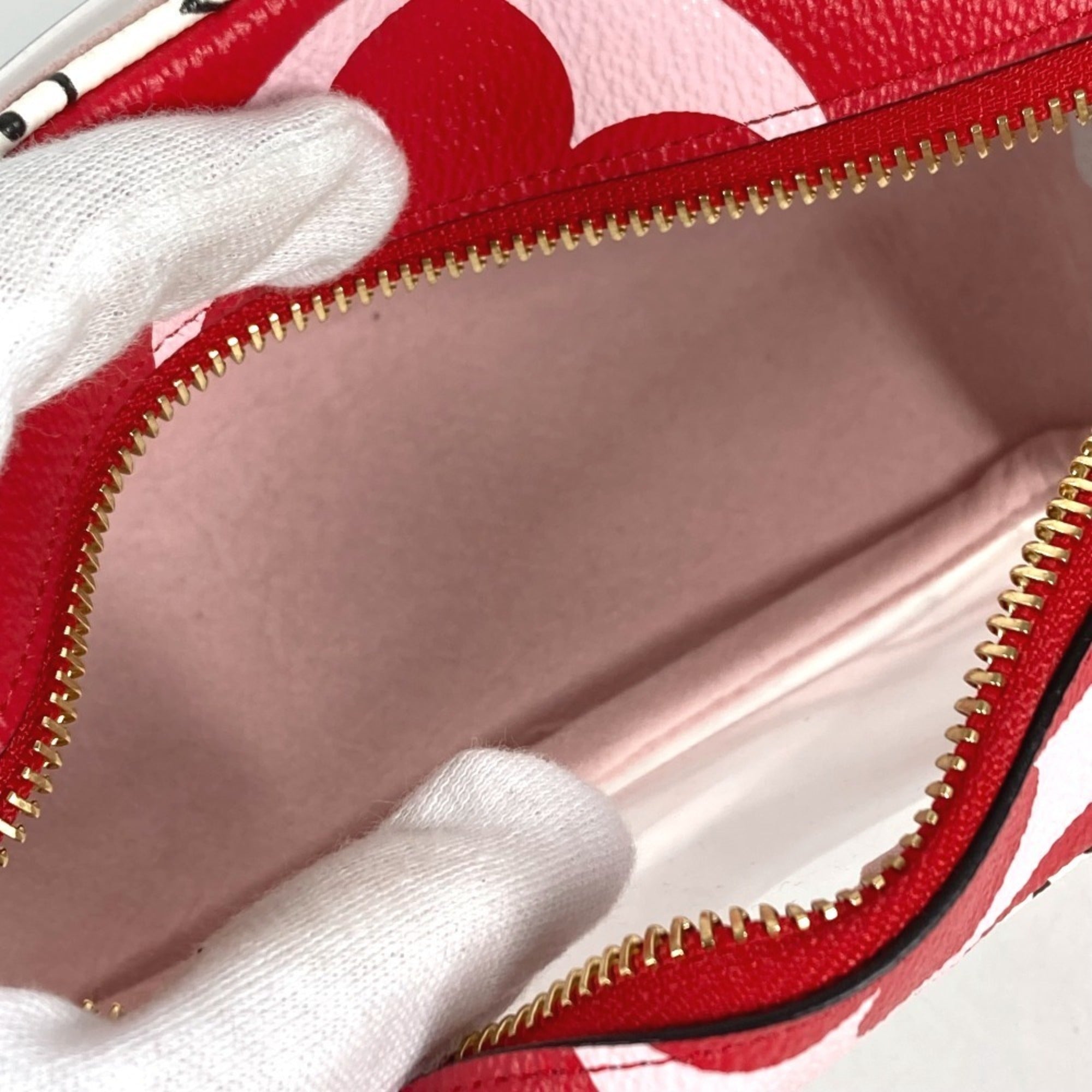 Louis Vuitton Pink Red Color Monogram Canvas Handbag Pouch Shoulder Bag (Pre-Owned)