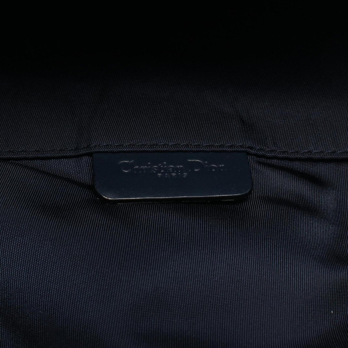 Christian Dior Beige Navy Canvas Leather Pouch (Pre-Owned)