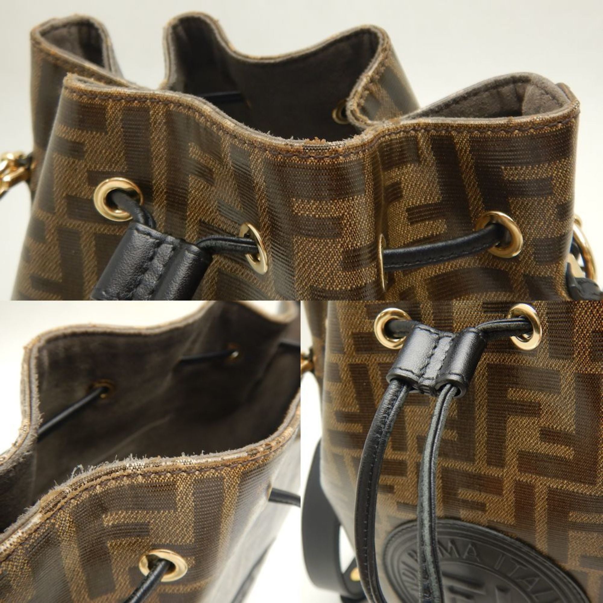 Fendi Brown Coated Canvas Shoulder Bag (Pre-Owned)