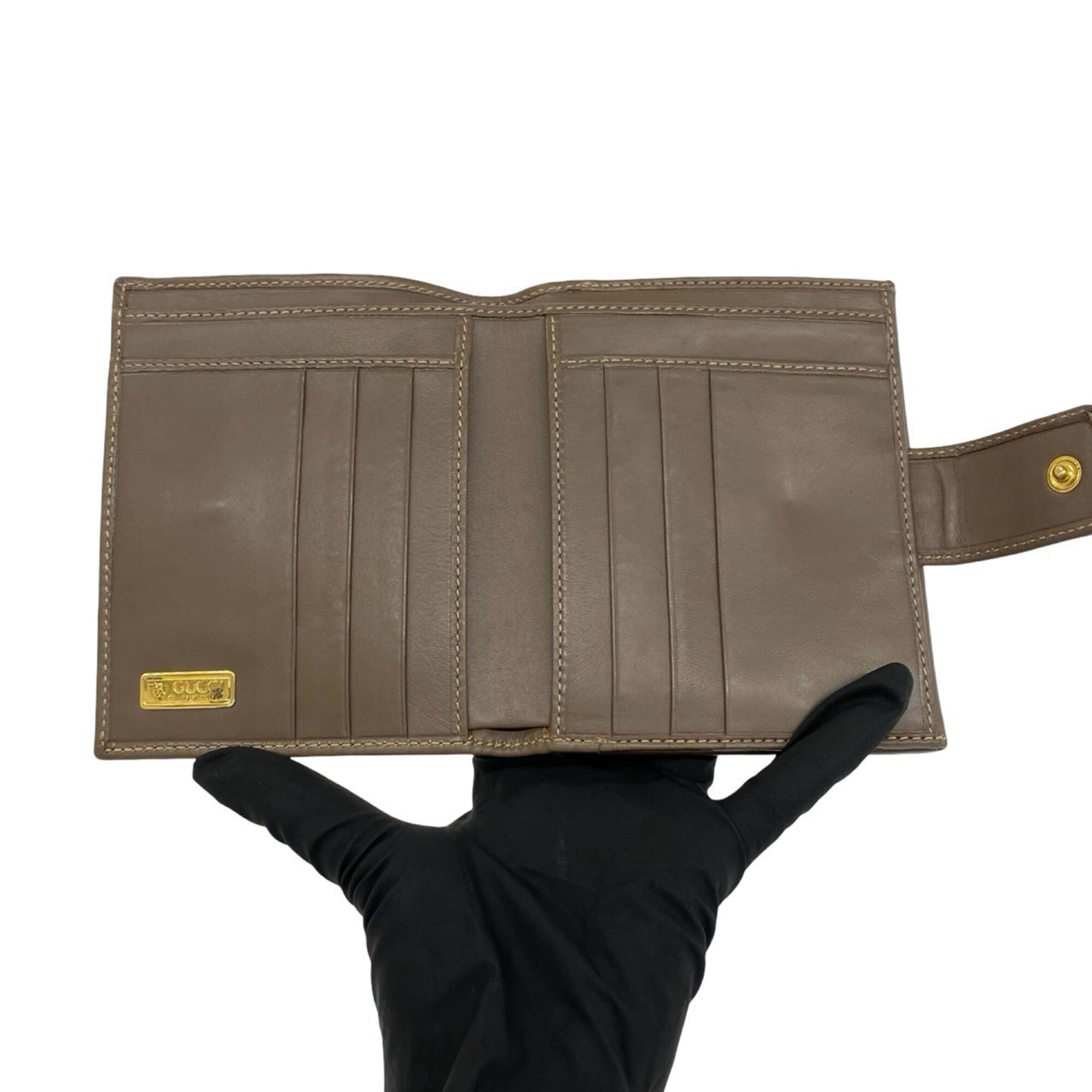 Gucci Black Brown Leather Wallet (Bi-Fold) (Pre-Owned)