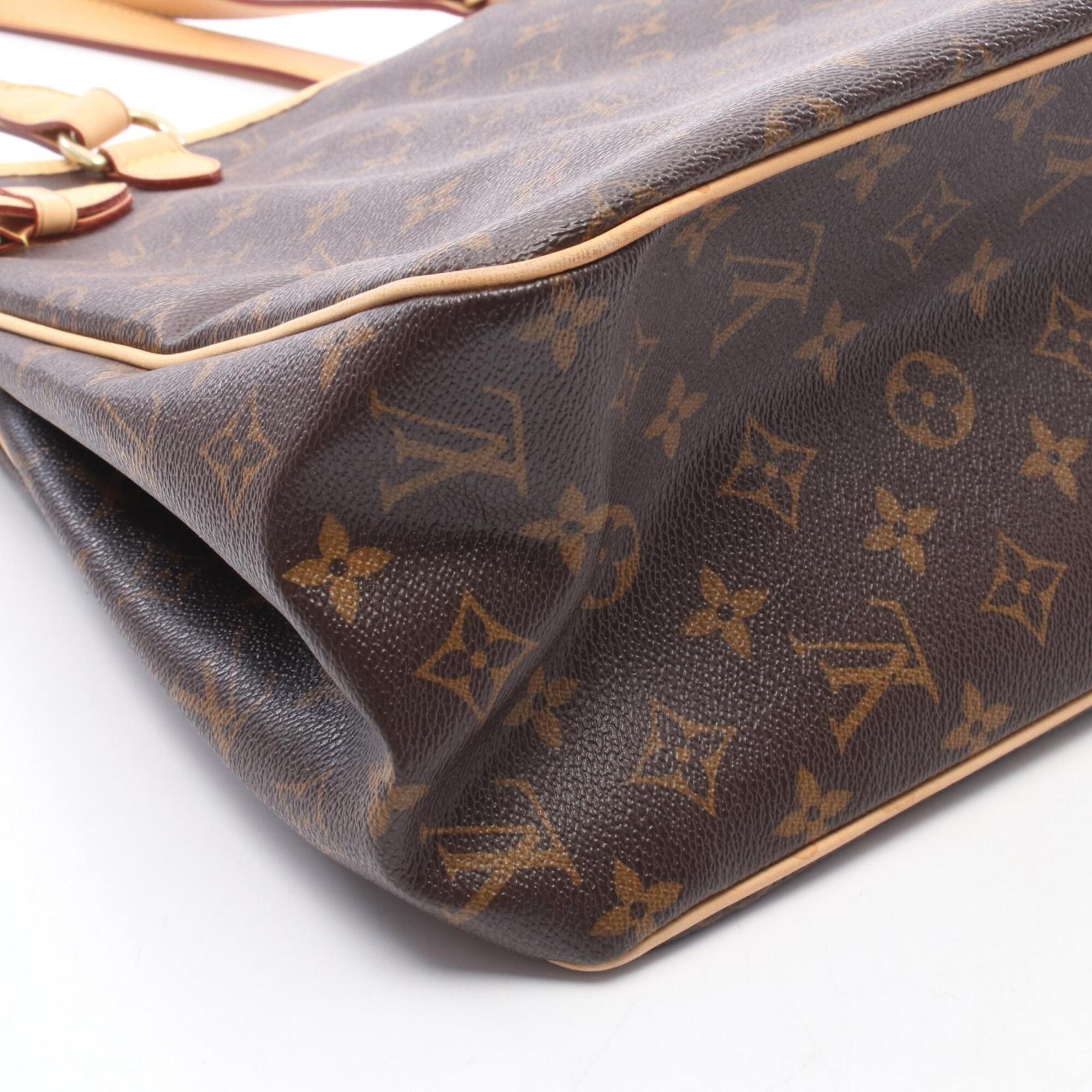 Louis Vuitton Monogram Brown Coated Canvas Leather Tote Bag (Pre-Owned)