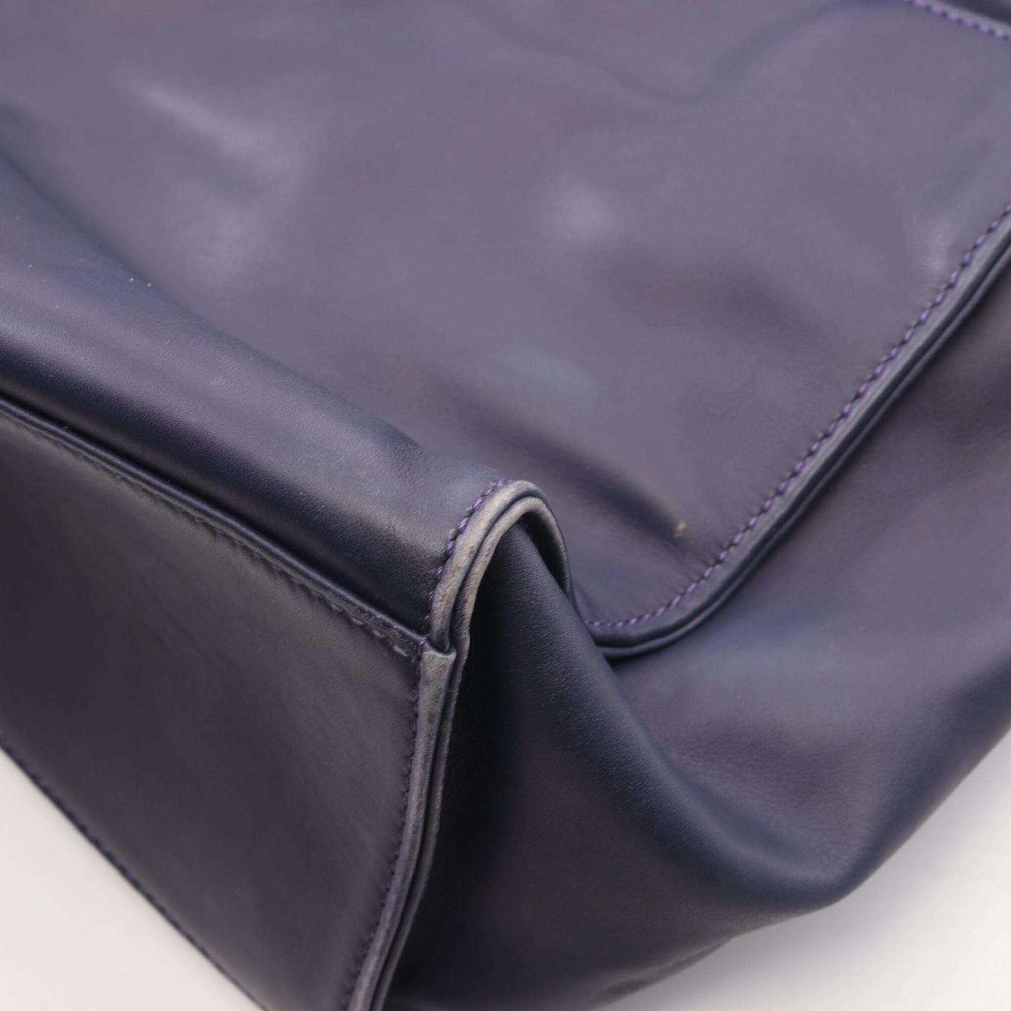 Celine Navy Leather Handbag Tote Bag (Pre-Owned)