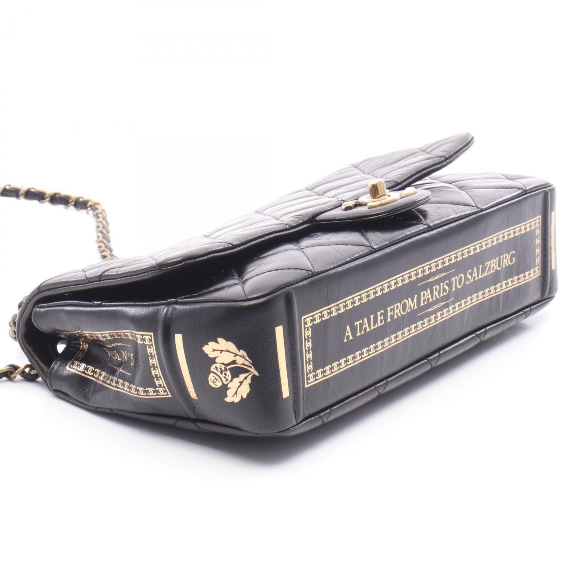 Chanel Matelasse Black Leather Handbag Shoulder Bag (Pre-Owned)