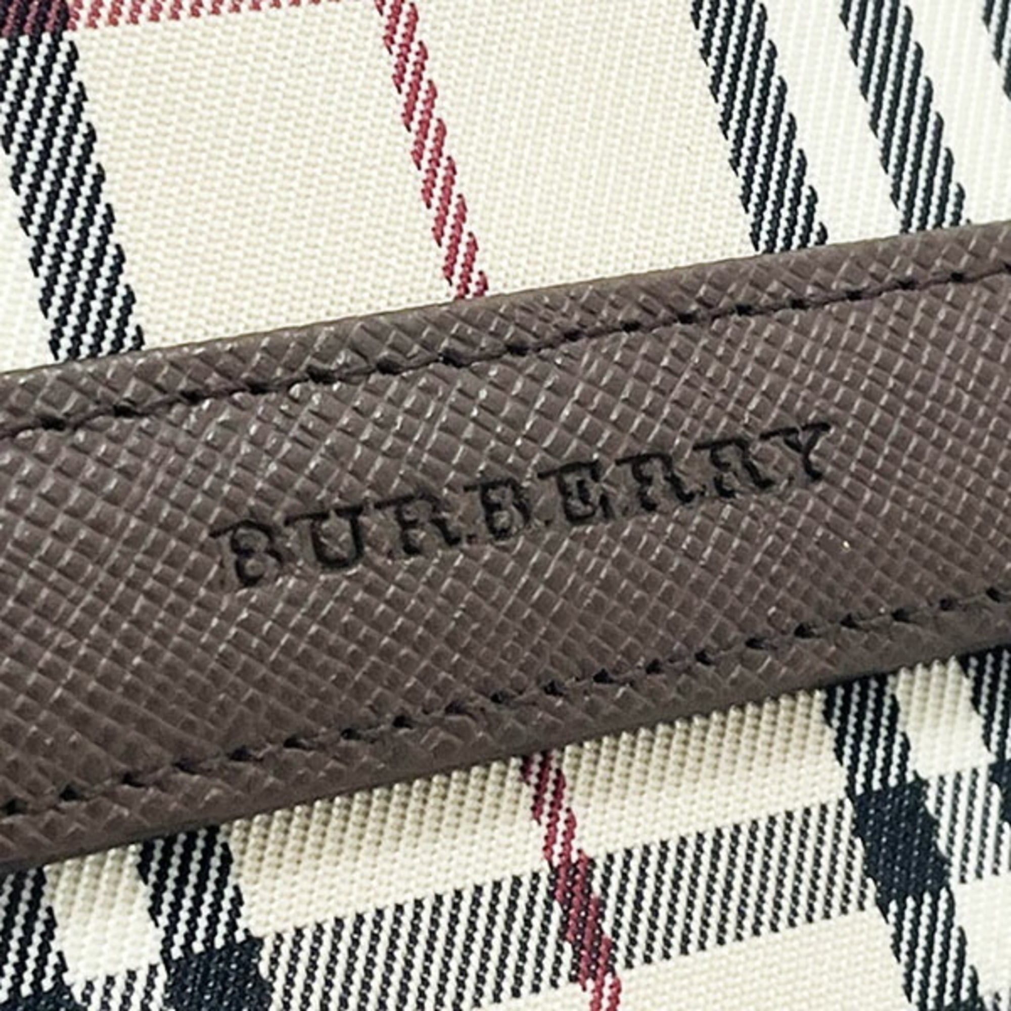 Burberry Light Beige Nylon Leather Wallet (Tri-Fold) (Pre-Owned)