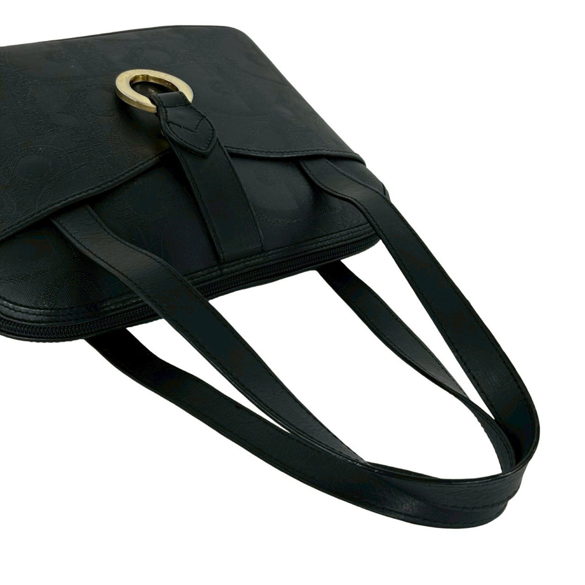 Christian Dior Black Leather Pvc Boston Bag Handbag Tote Bag (Pre-Owned)