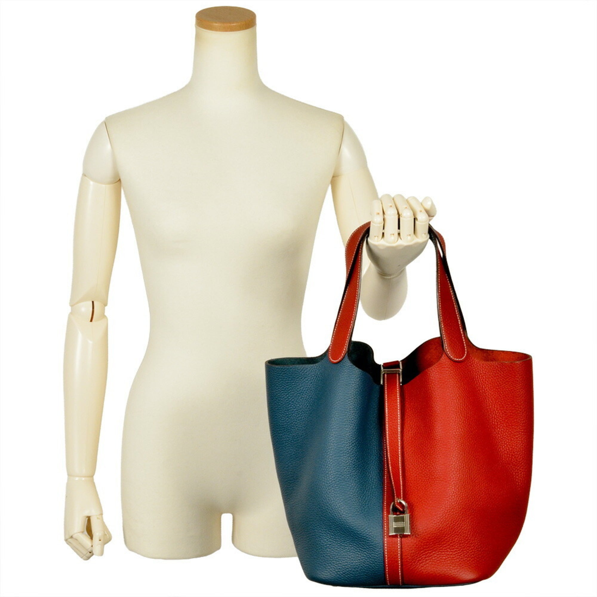 Hermes Picotin Rouge Casaque Taurillon Clemence Leather Handbag (Pre-Owned)