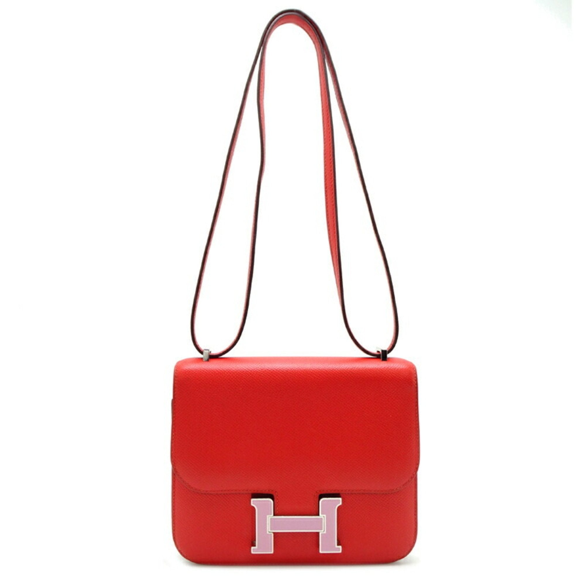 Hermes Red Color Epsom Leather Shoulder Bag (Pre-Owned)