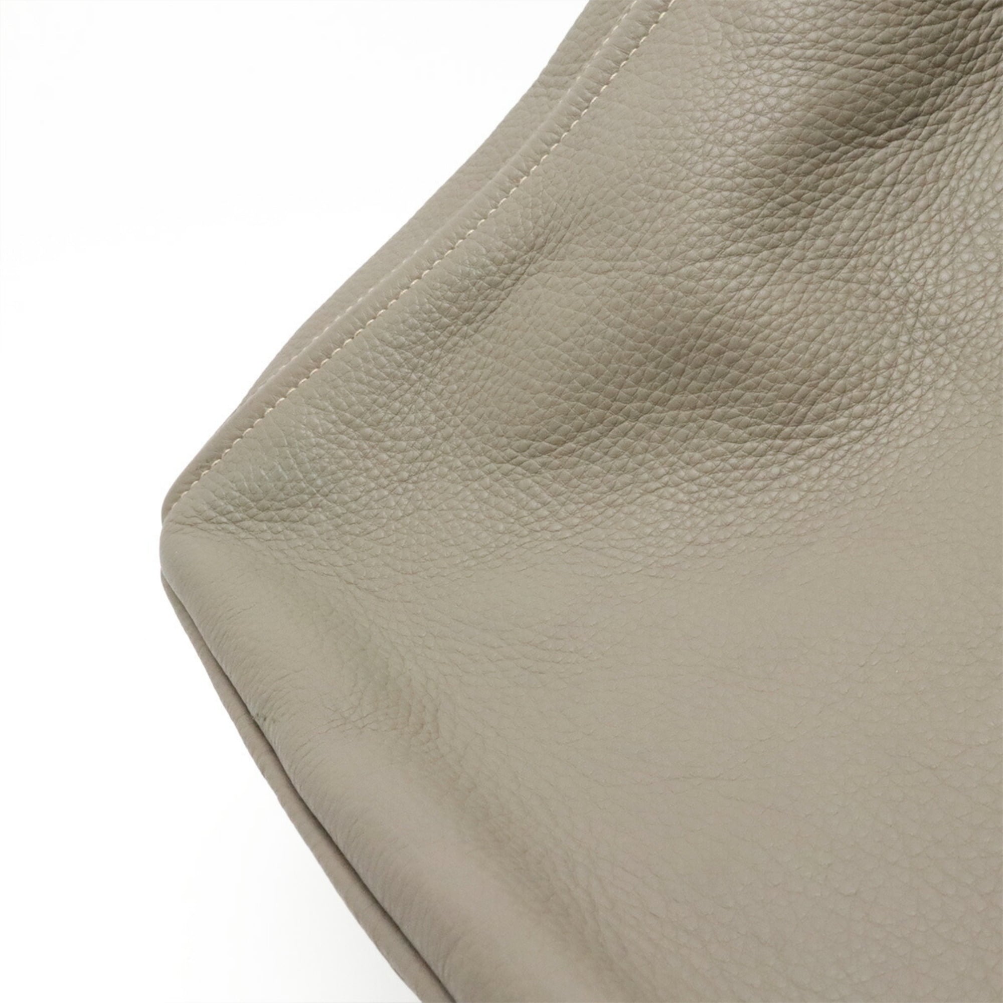 Prada Canapa Gray Leather Handbag Tote Bag (Pre-Owned)