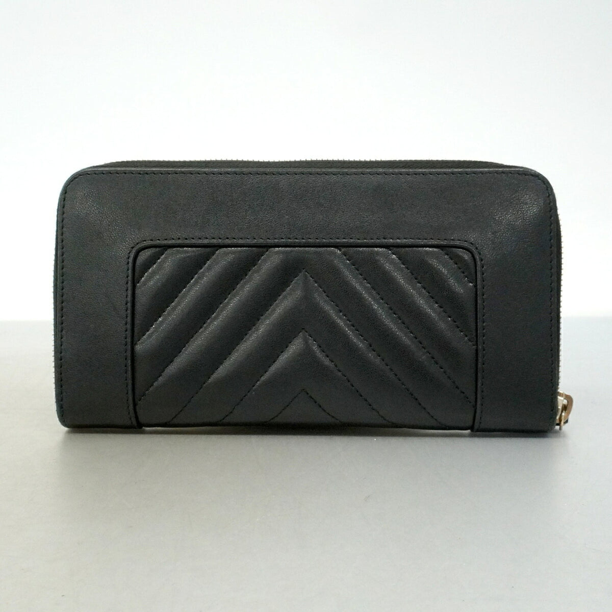 Chanel Black Leather Long Wallet (Bi-Fold) (Pre-Owned)