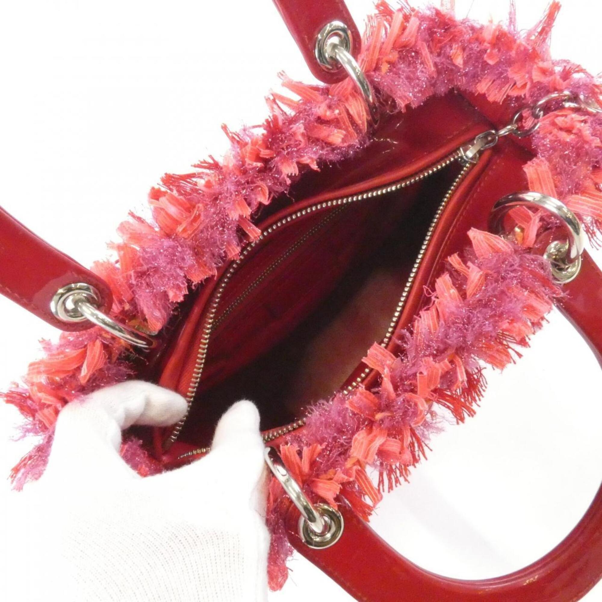 Christian Dior Pink Canvas Rhinestone Handbag (Pre-Owned)