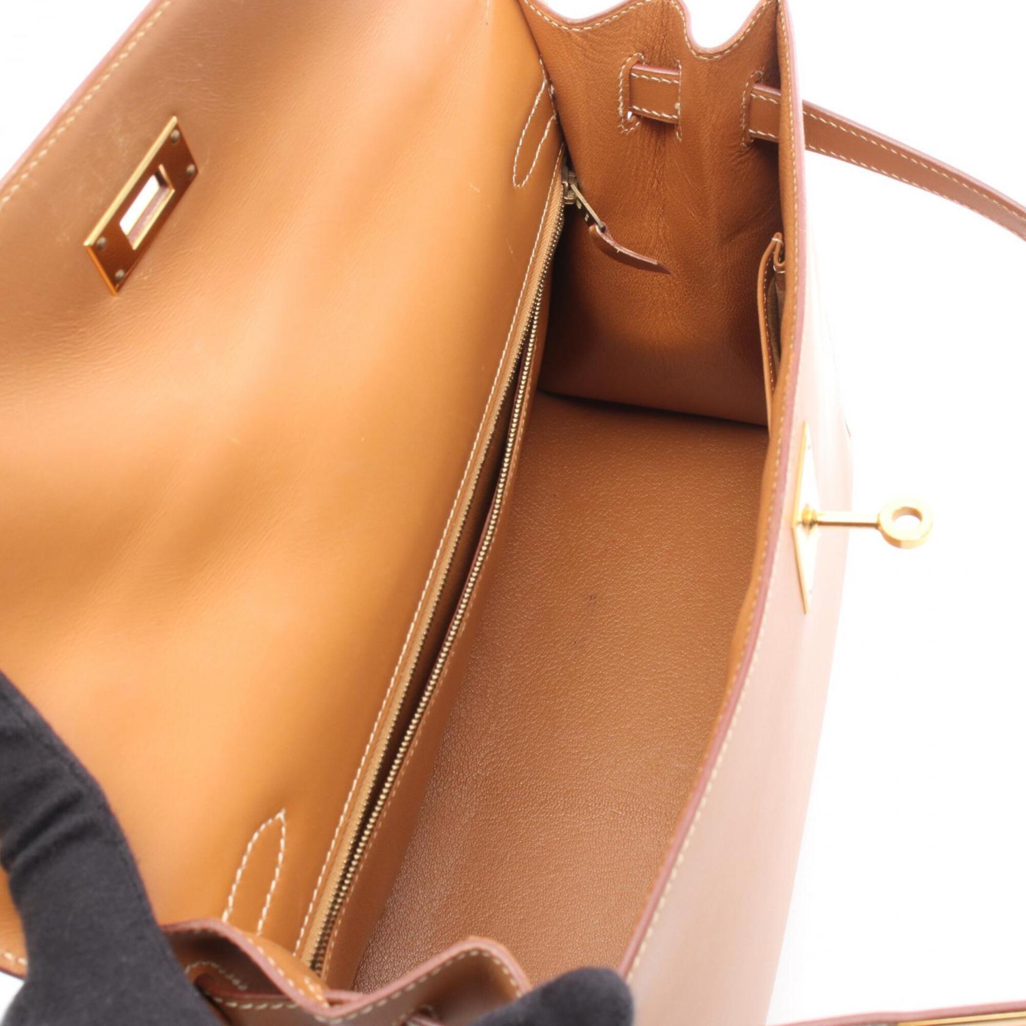 Hermes Brown Natural Chamonix Leather Handbag (Pre-Owned)