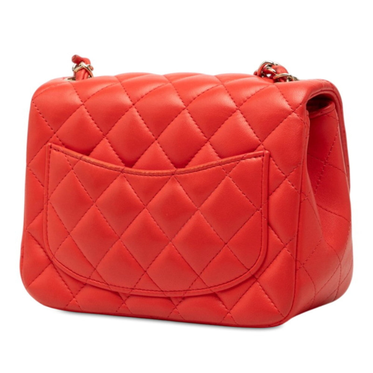 Chanel Matelasse Red Color Leather Shoulder Bag (Pre-Owned)