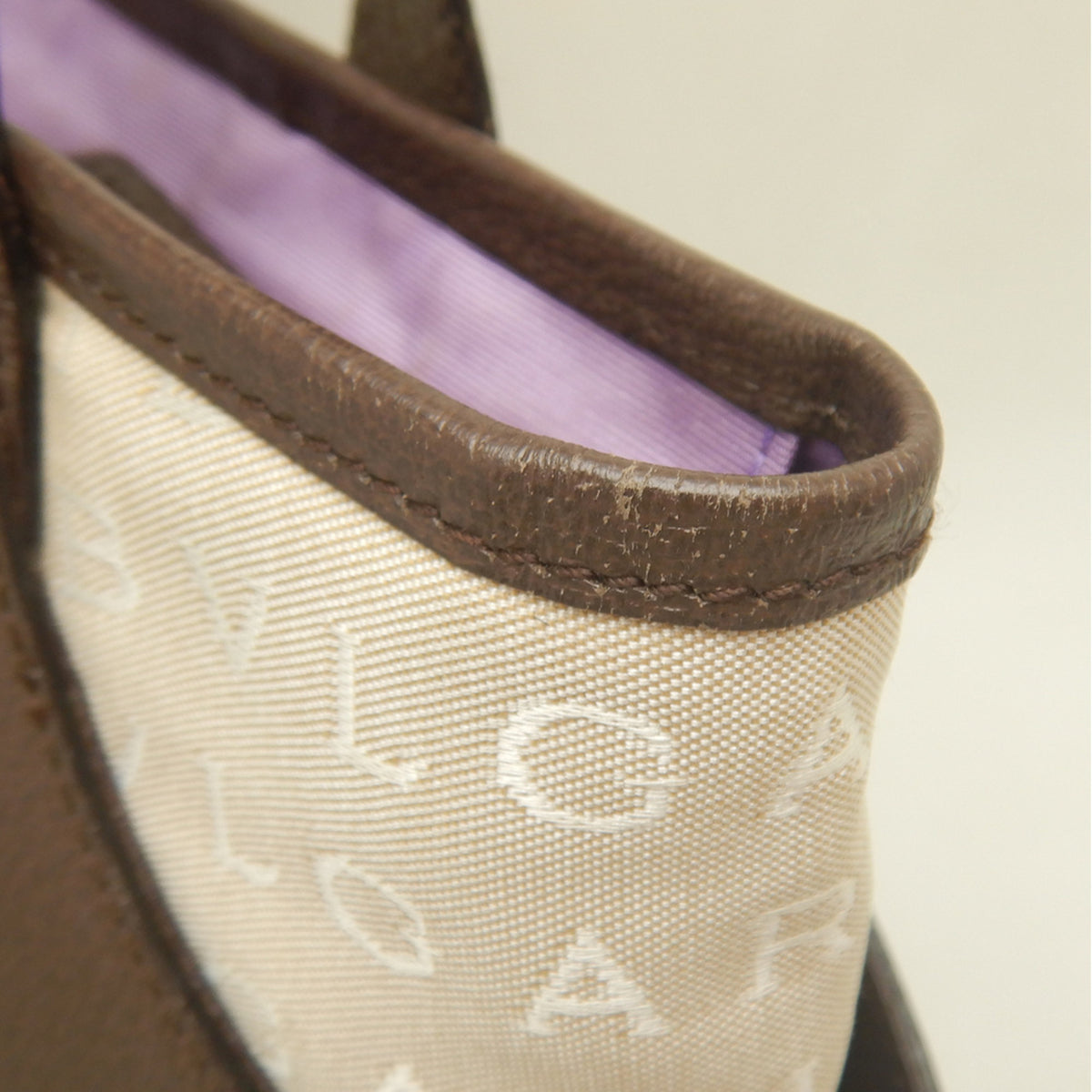 Bvlgari Beige Brown Canvas Leather Handbag (Pre-Owned)