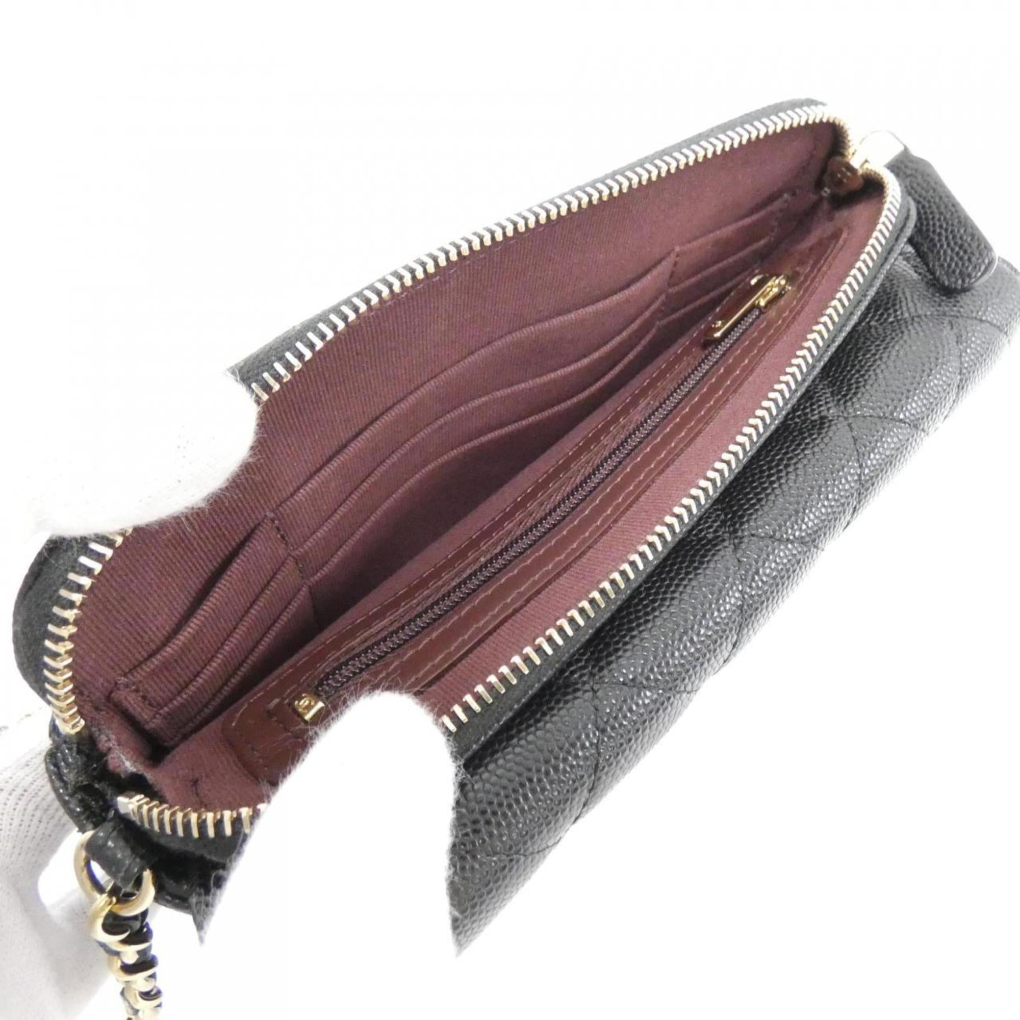 Chanel Black Caviar Leather Shoulder Bag (Pre-Owned)