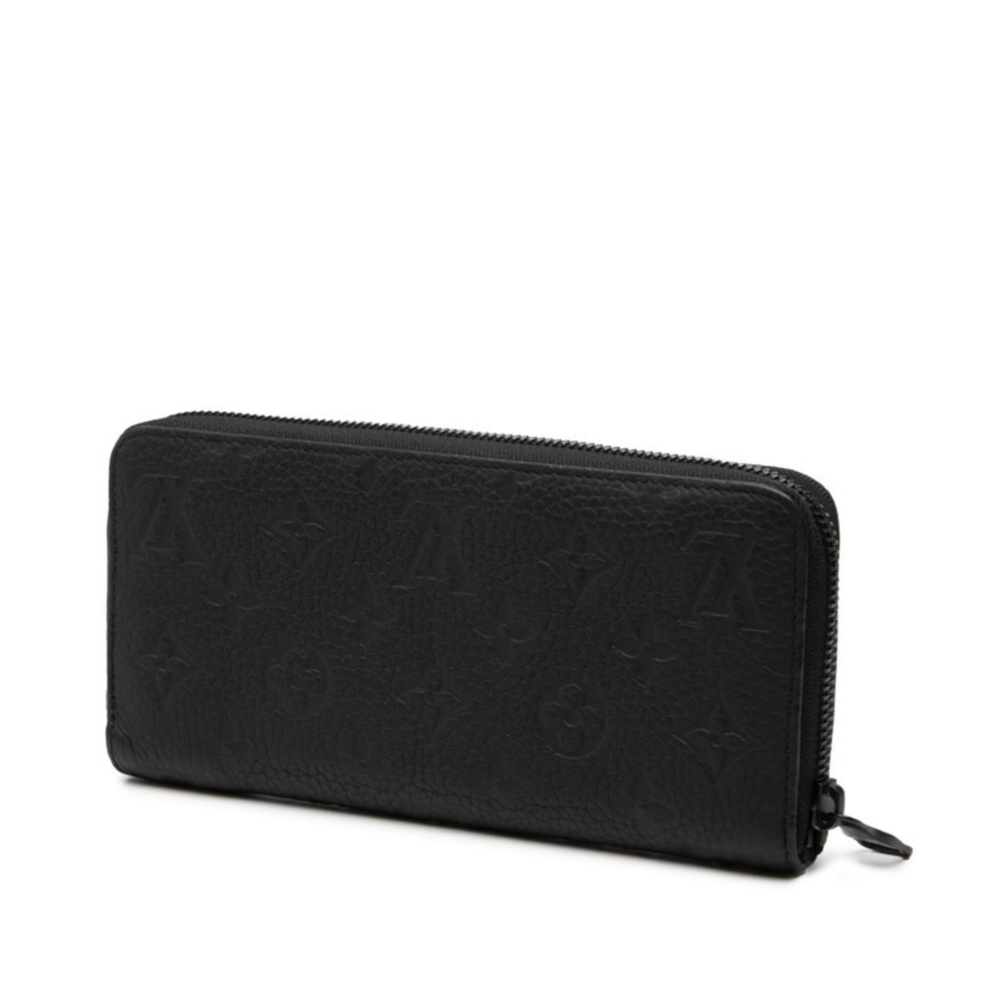 Louis Vuitton Black Leather Long Wallet (Bi-Fold) (Pre-Owned)