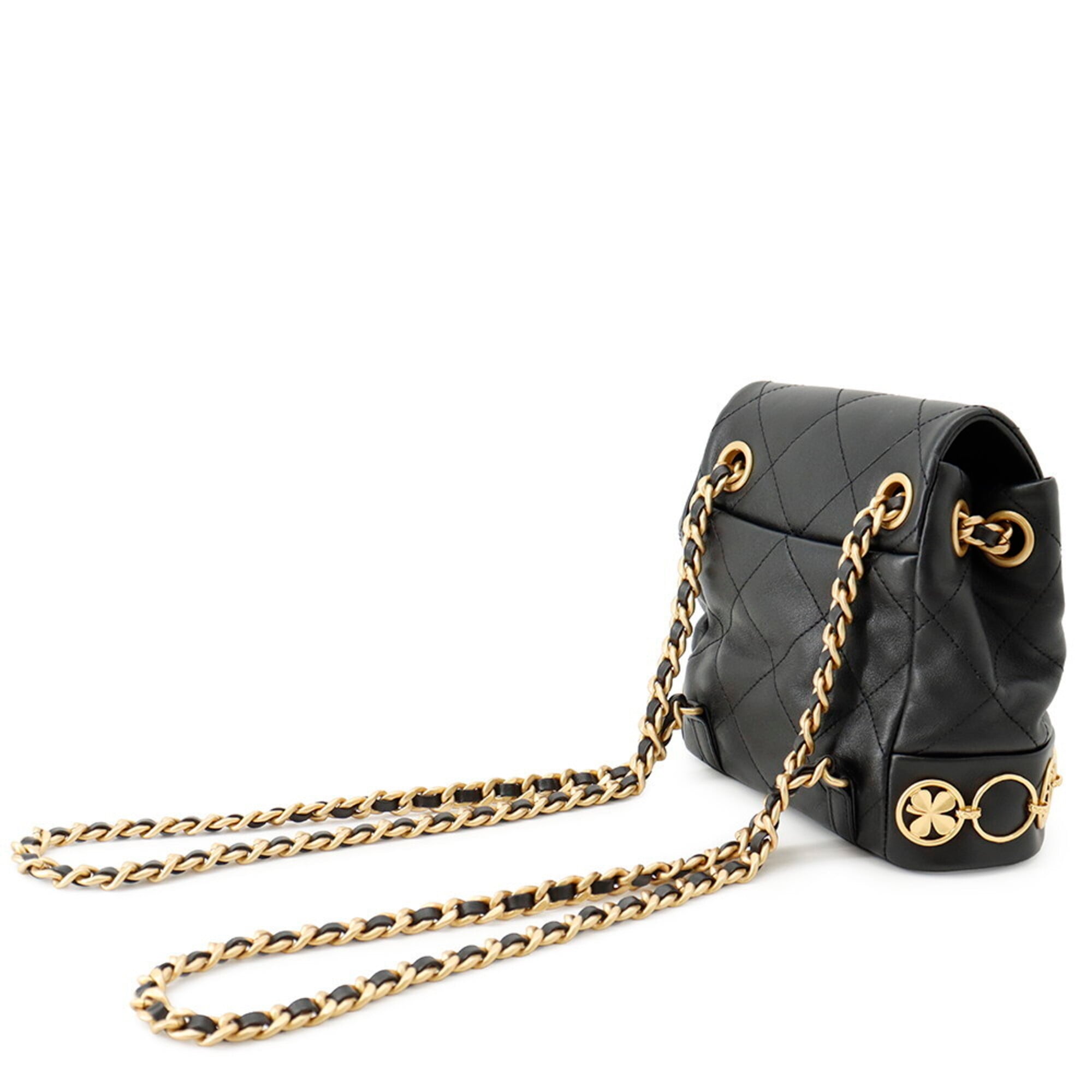 Chanel Black Leather Backpack Handbag (Pre-Owned)