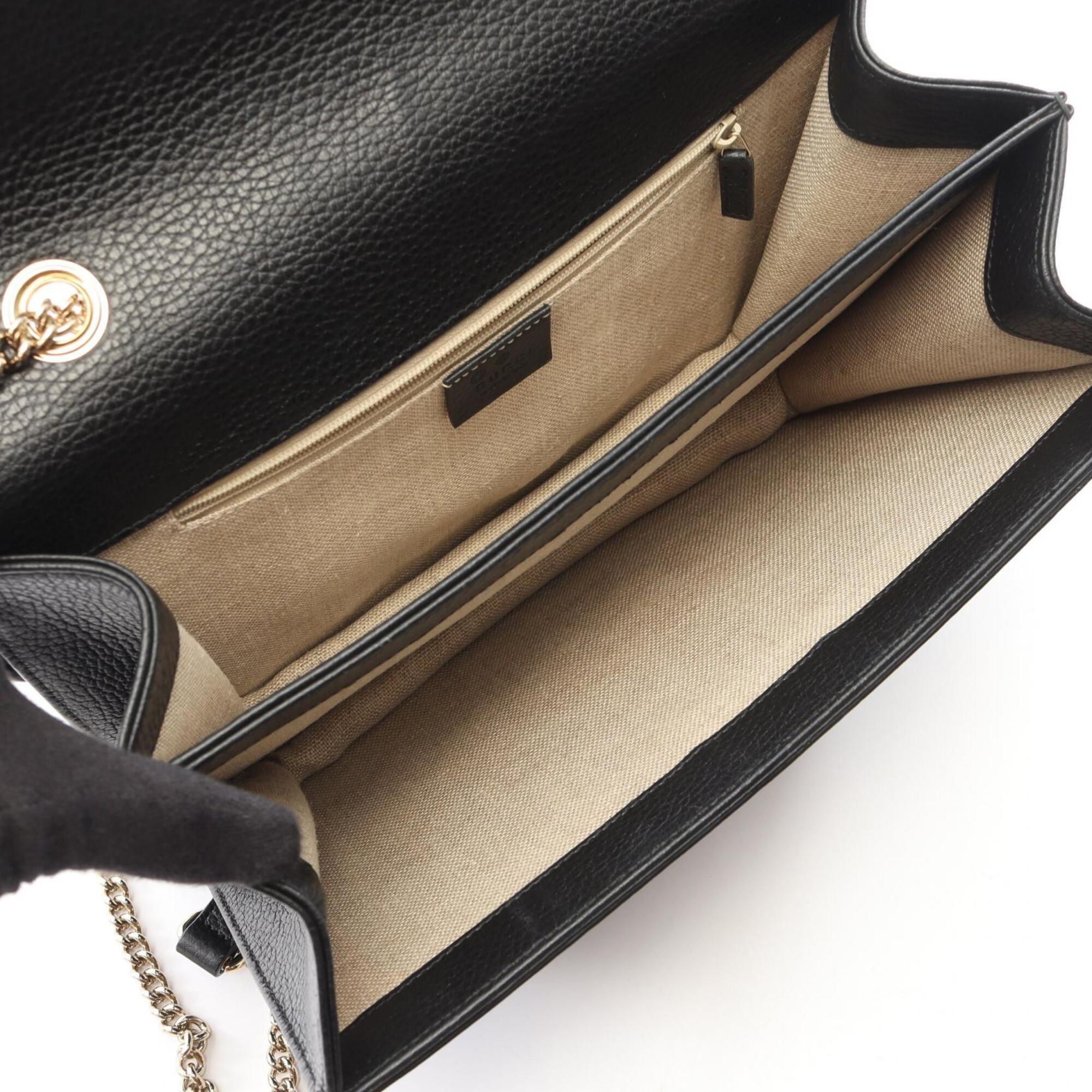 Gucci Black Leather Handbag Shoulder Bag (Pre-Owned)